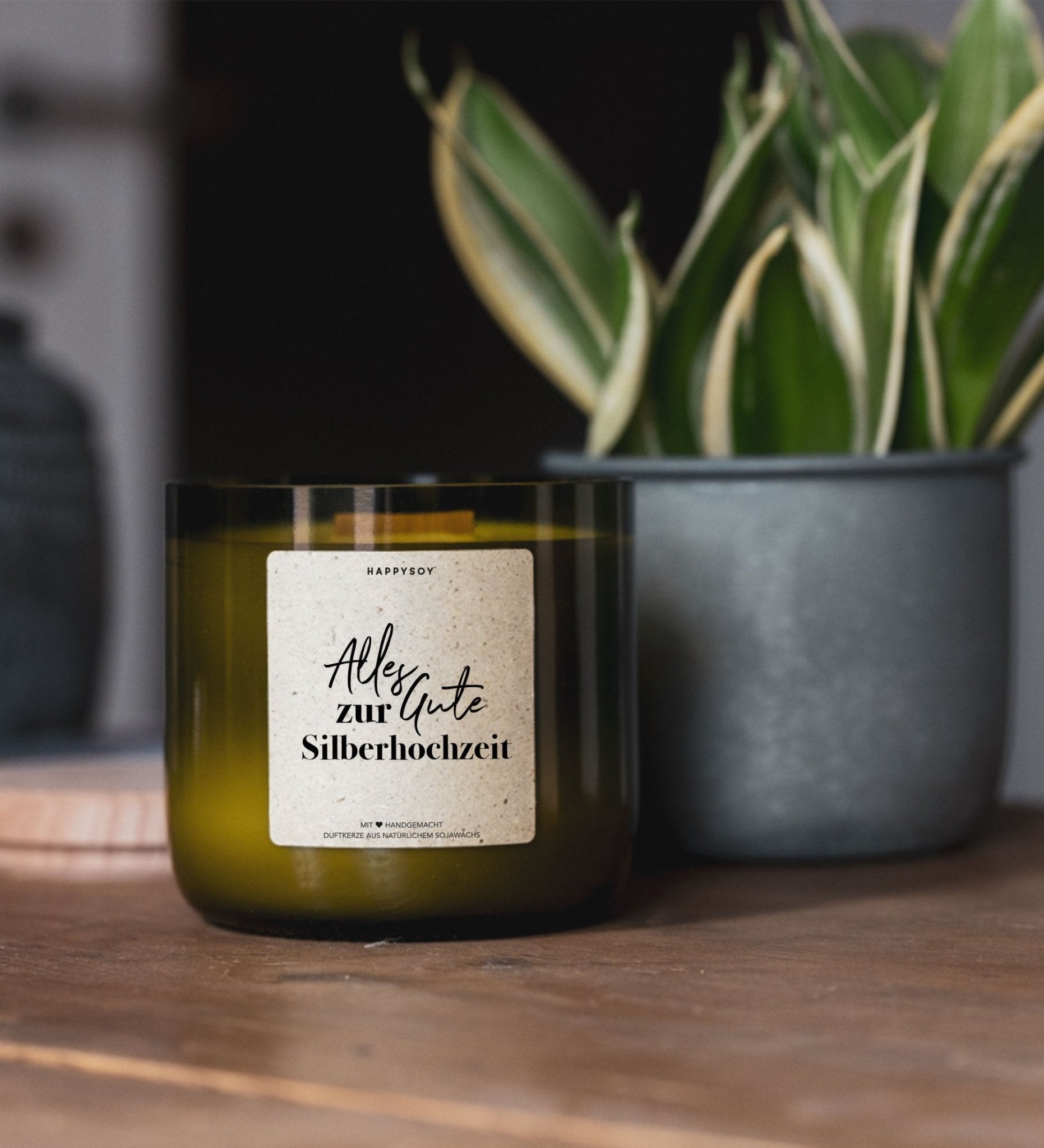 Duftkerze - Alles Gute zur Silberhochzeit - Happysoy®