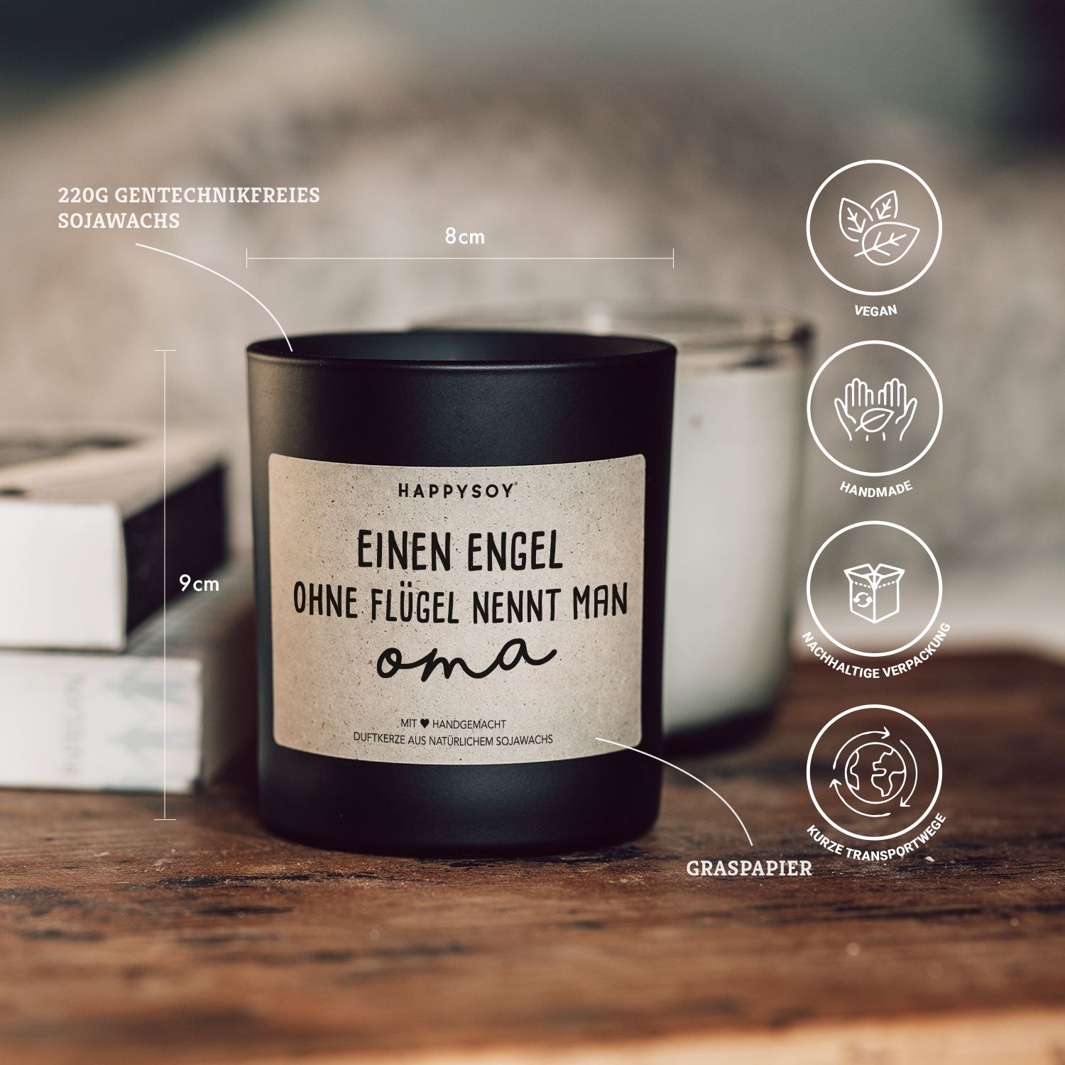 Duftkerze - Einen Engel ohne Flügel nennt man Oma - Happysoy®