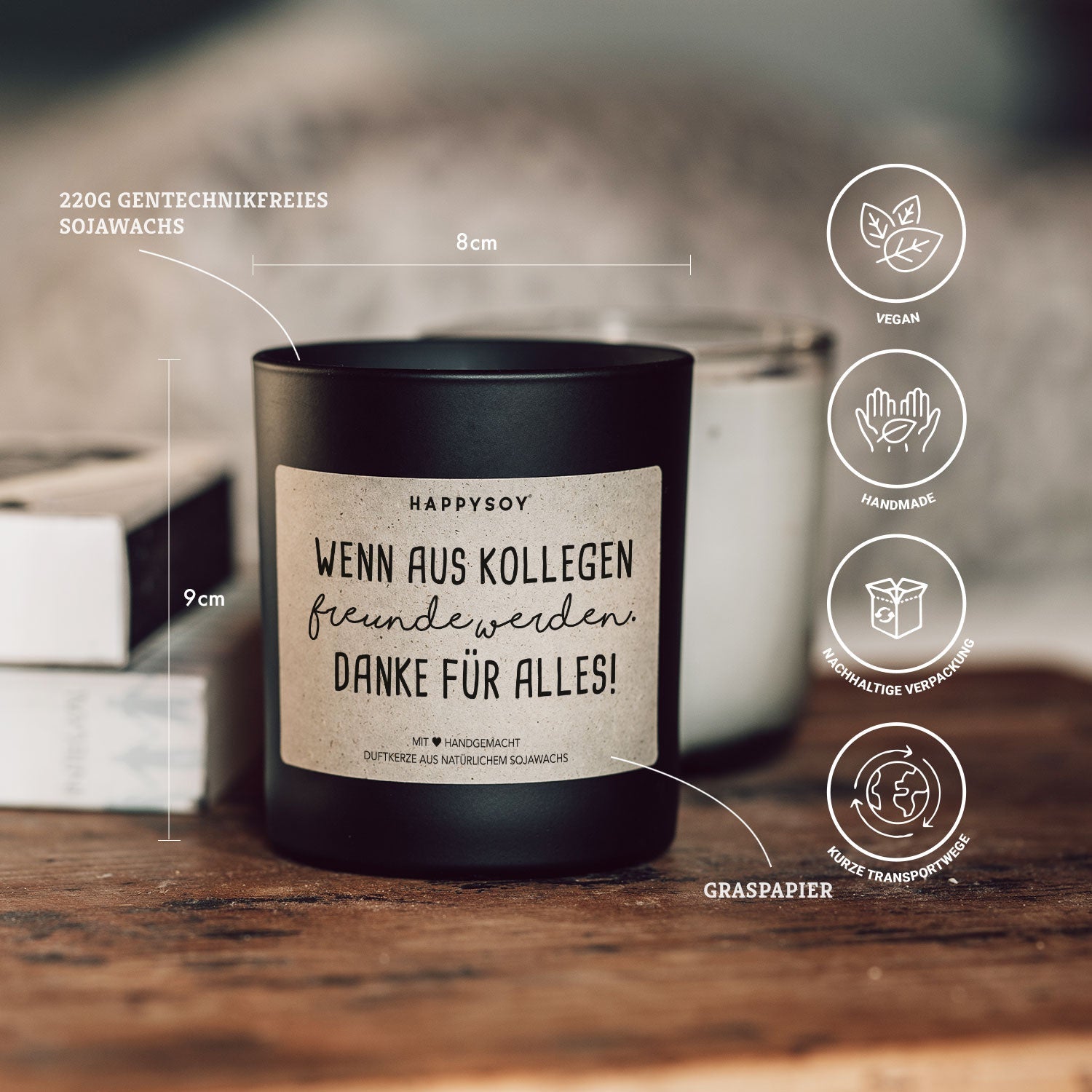 Duftkerze - Wenn aus Kollegen Freunde werden. Danke für alles! - Happysoy®