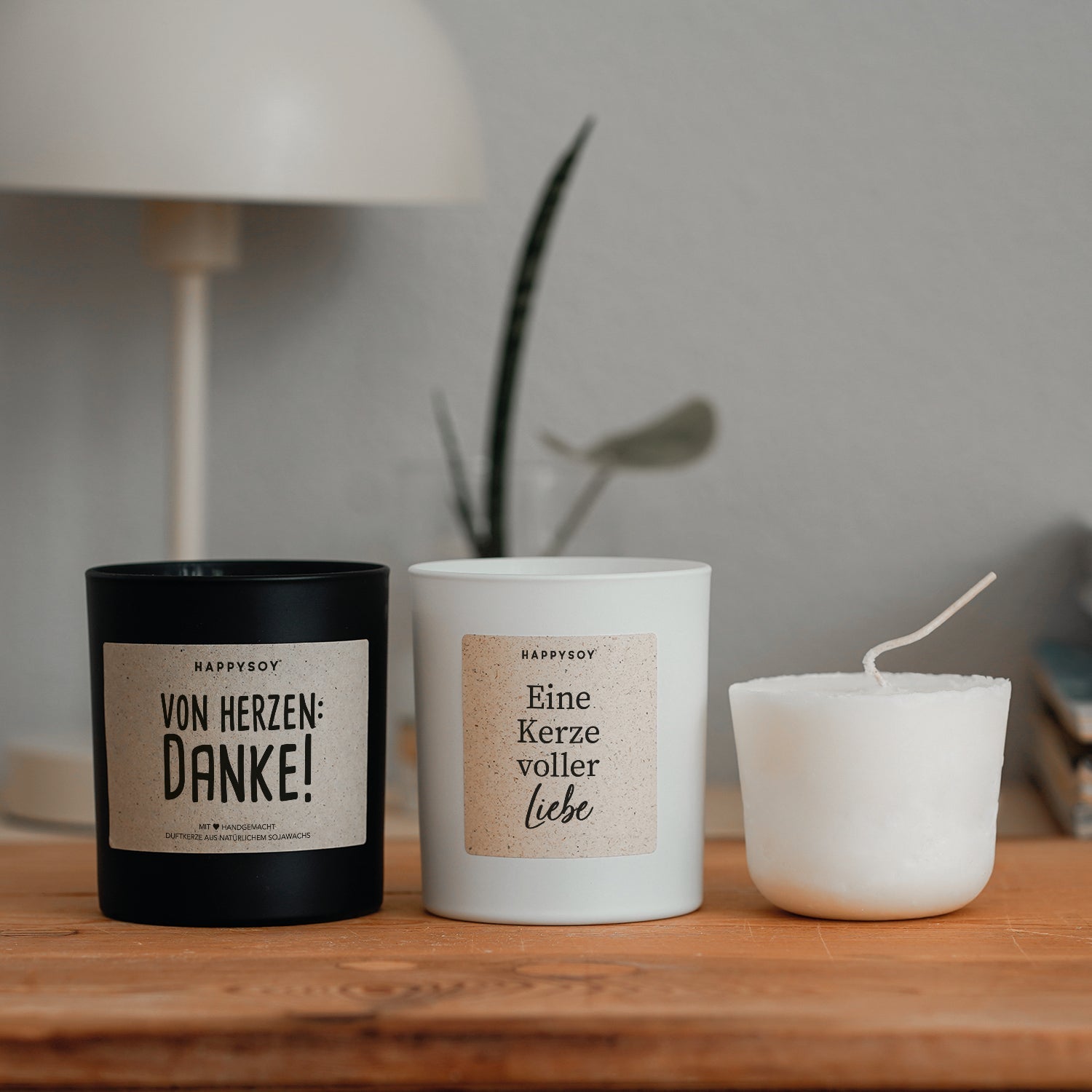 Duftkerzen - Geschenkset - Danke sagen - Bundle 15 inkl. Refill - Happysoy®
