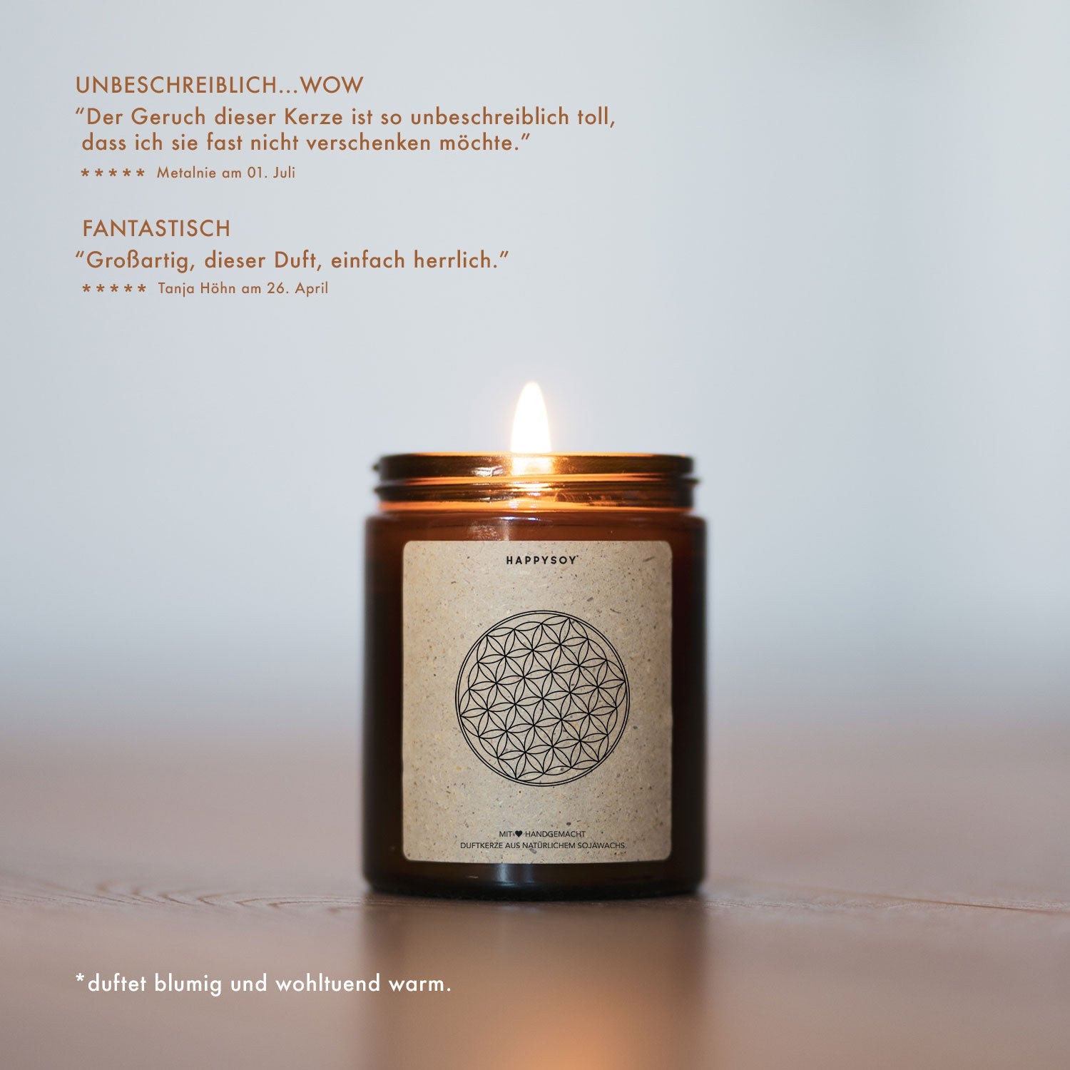 Duftkerze - "Blume des Lebens" - Happysoy®