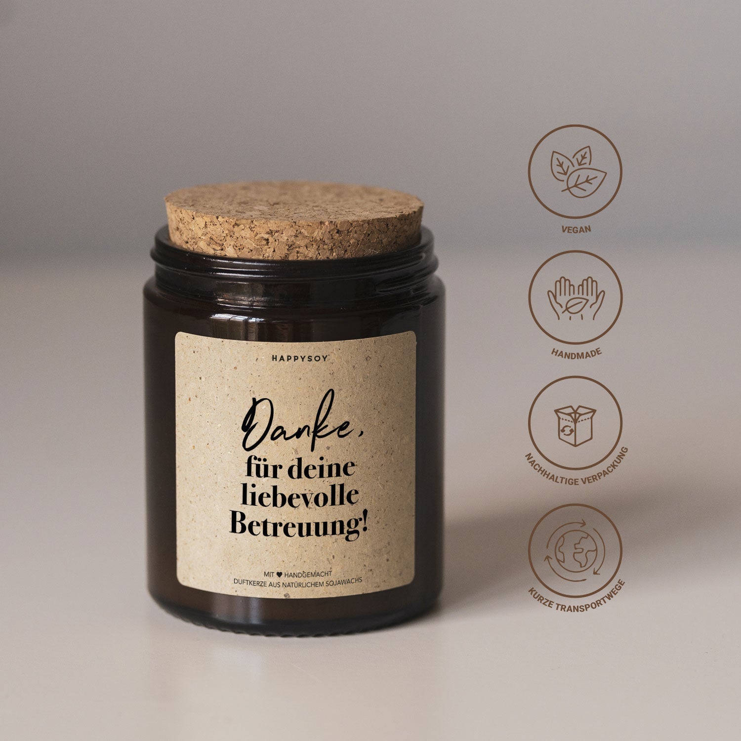 Duftkerze - Danke für deine liebevolle Betreuung! - Happysoy®