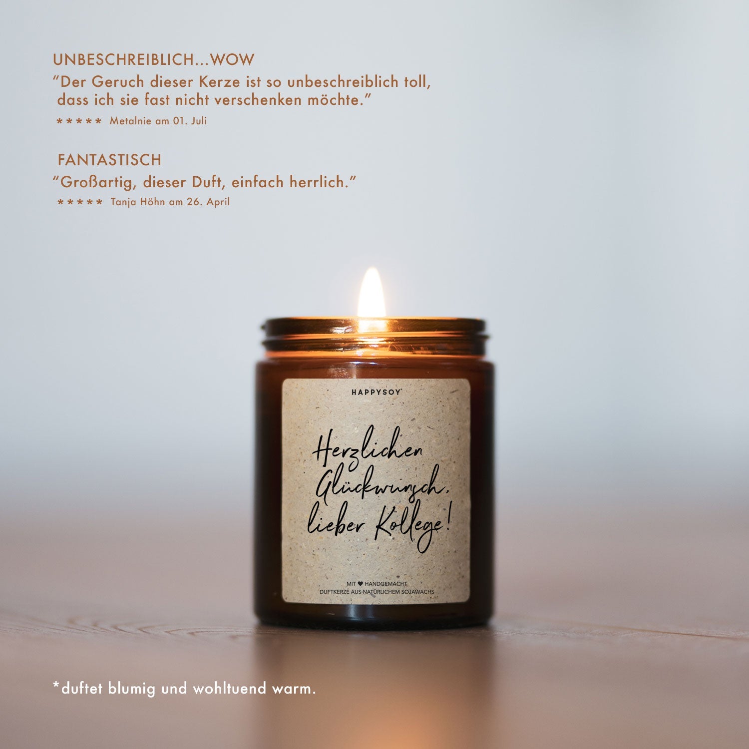 Duftkerze - Herzlichen Glückwunsch, lieber Kollege! - Happysoy®
