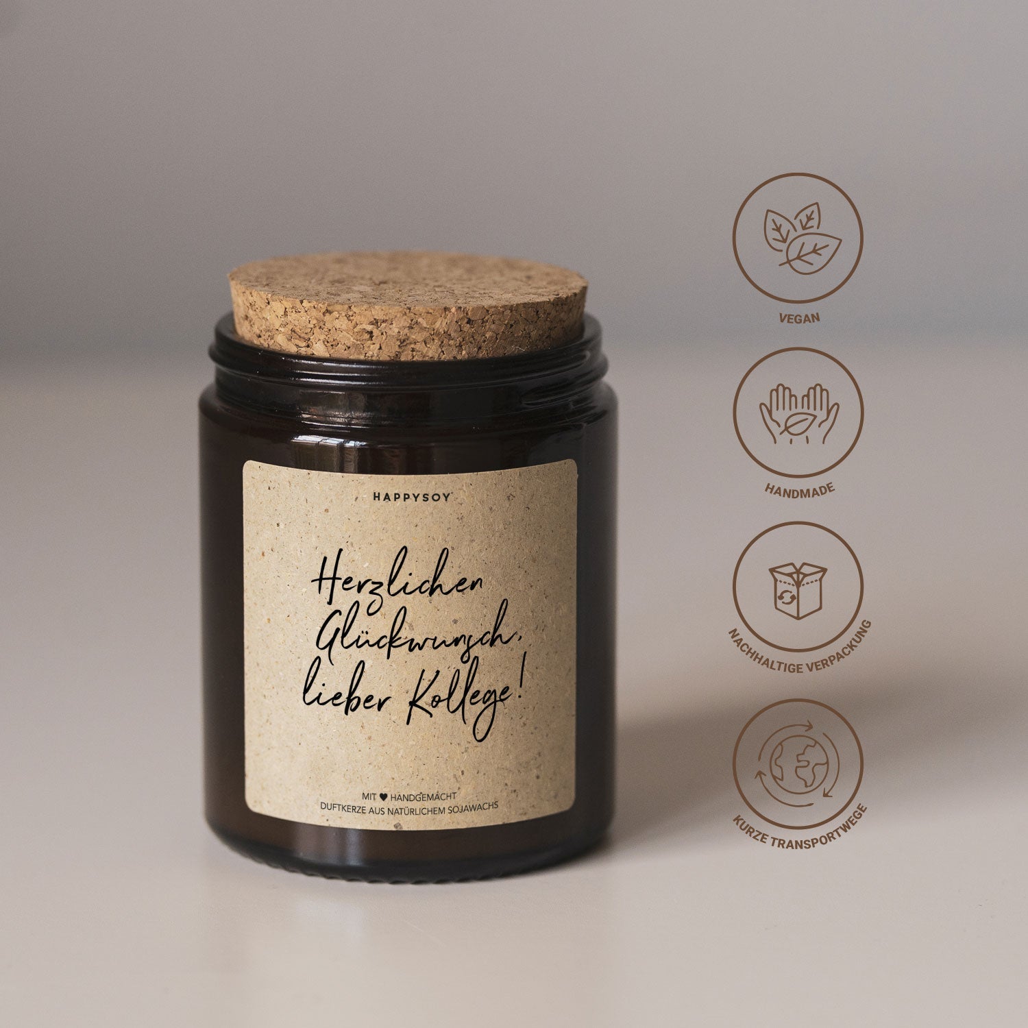 Duftkerze - Herzlichen Glückwunsch, lieber Kollege! - Happysoy®