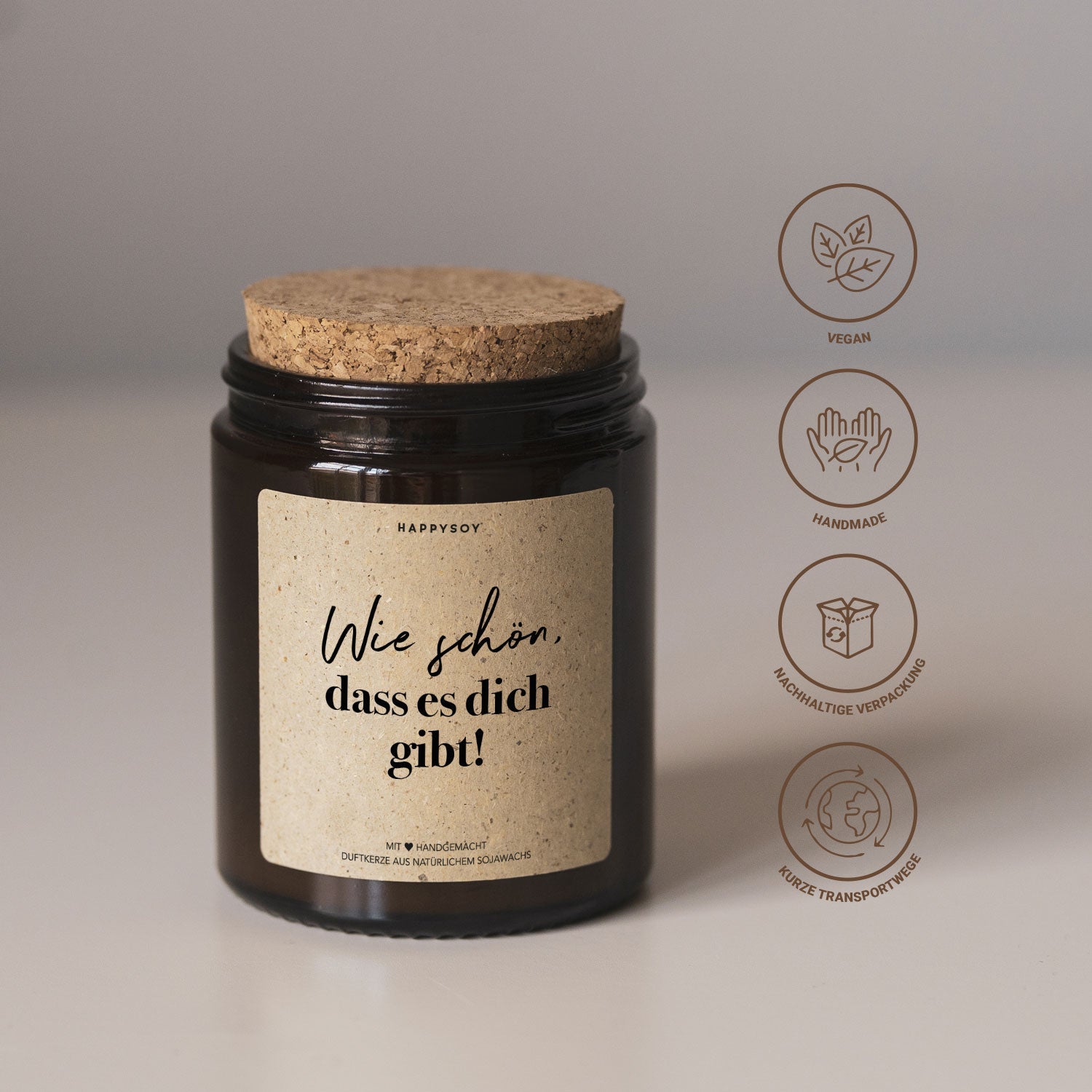 Duftkerze - Wie schön, dass es dich gibt! - Happysoy®