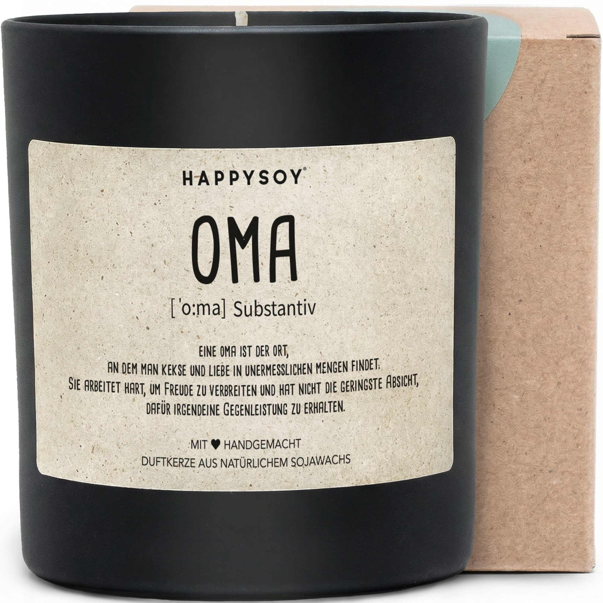 Oma Definition - Duftkerze mit Spruch als liebevolles Geschenk für Oma, Familie, Geburtstag, besondere Aufmerksamkeit, Kerze im Glas mit blumigem Duft - Bild 1
