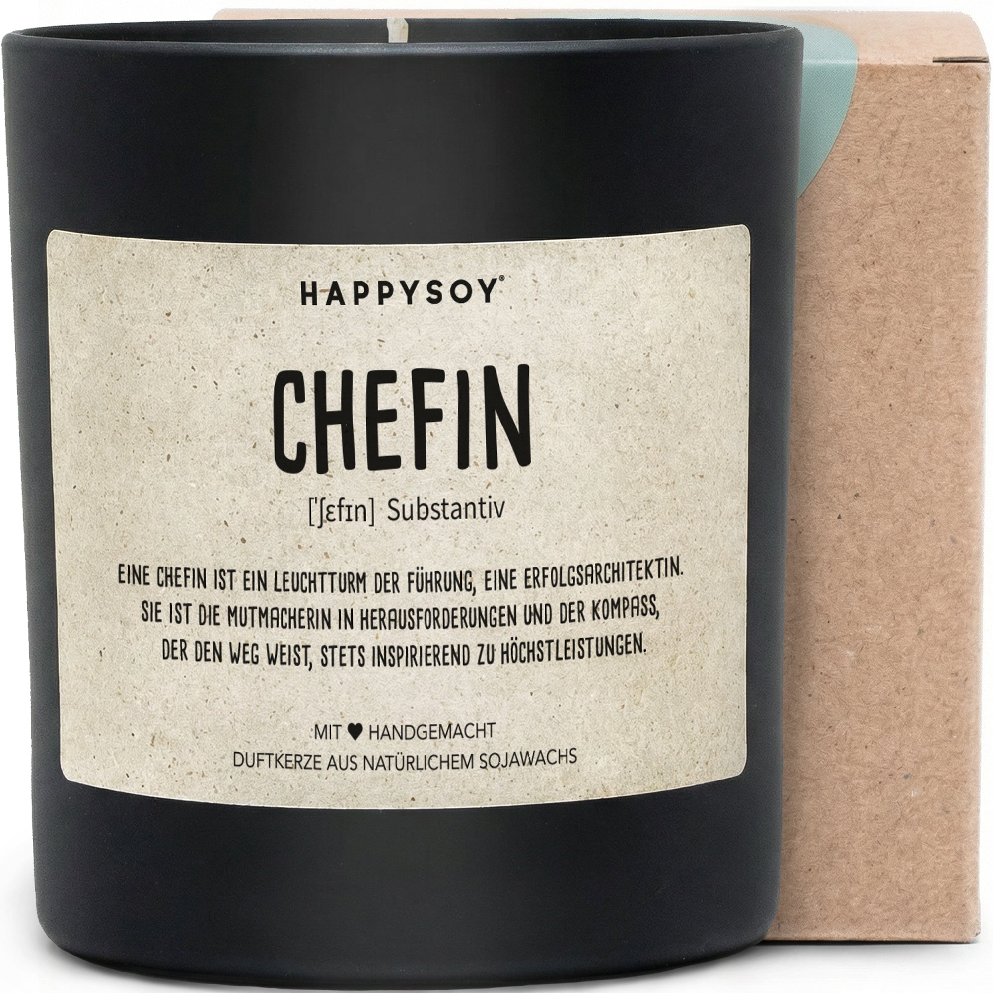 Chefin Definition - Duftkerze mit Spruch als Geschenk für Kollegin, Chefin, Abschied oder Dankeschön, liebevolle Geschenkidee, Kerze im Glas, blumiger Duft - Bild 1