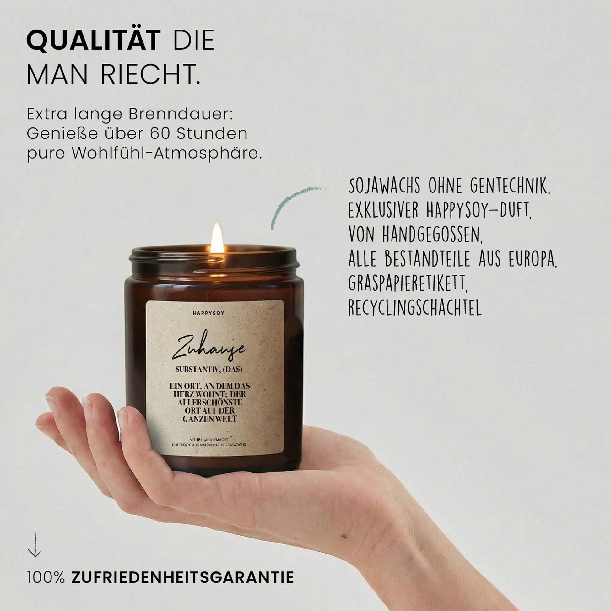 Zuhause Definition - Duftkerze mit Spruch als Geschenk für Familie, Einzug & Dankeschön, liebevolle Geschenkidee mit blumigem Duft, Kerze im Glas - Bild 6