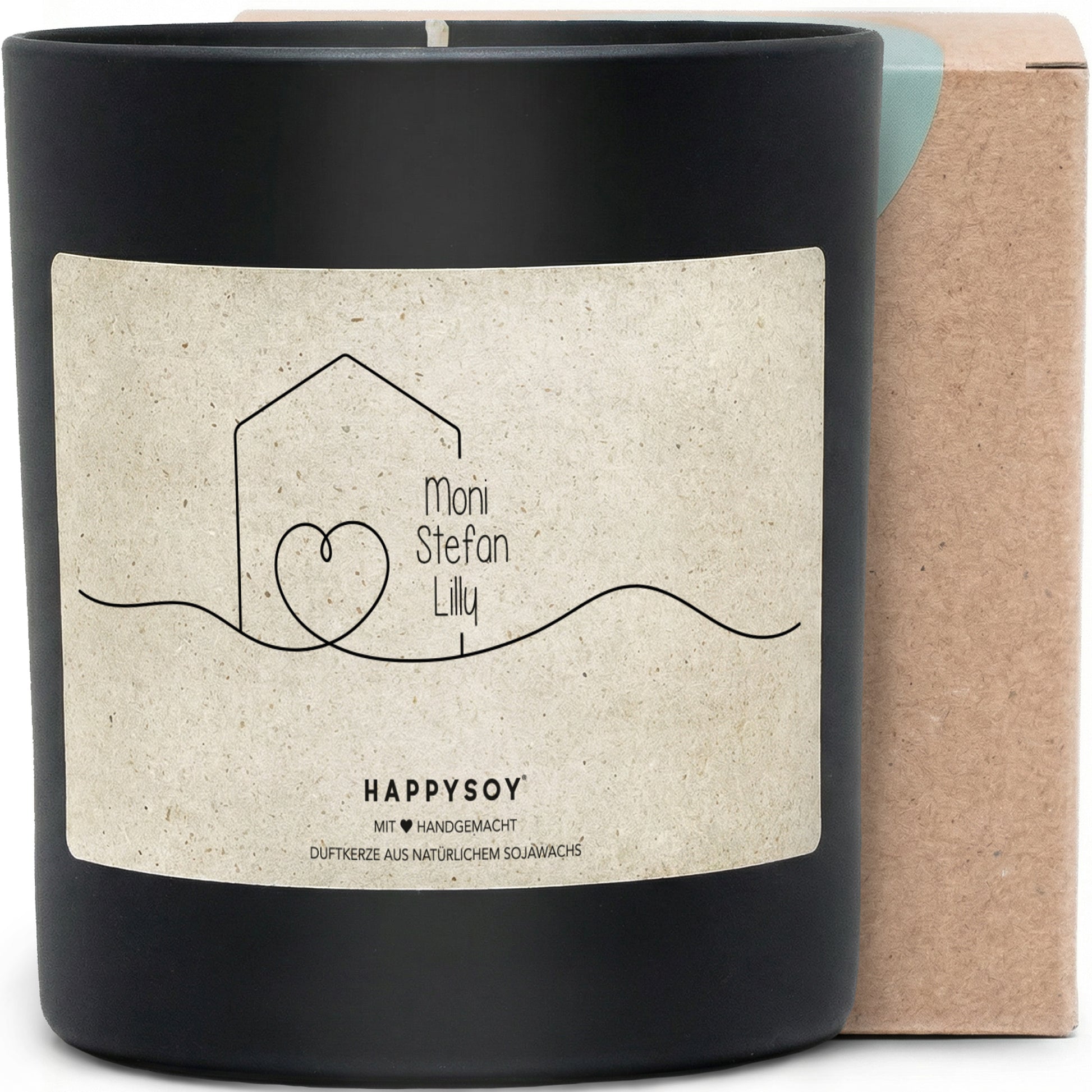 Personalisierte Duftkerze mit Wunschnamen – Kerze im Glas mit blumigem Duft, liebevolles persönliches Geschenk für Familie und Freunde, individuelle Aufmerksamkeit - Bild 1