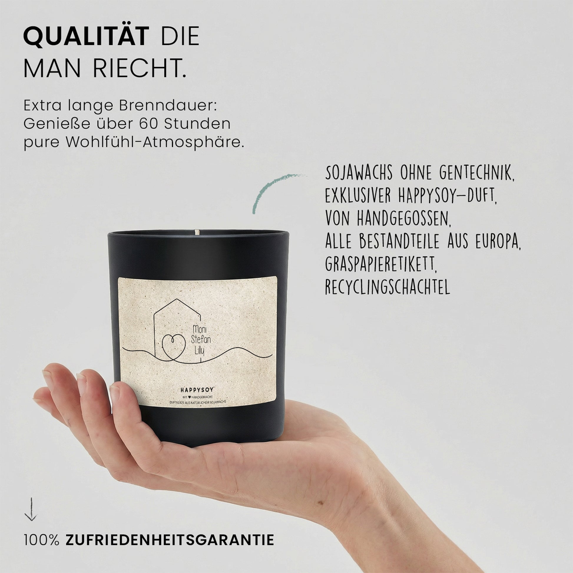 Personalisierte Duftkerze mit Wunschnamen – Kerze im Glas mit blumigem Duft, liebevolles persönliches Geschenk für Familie und Freunde, individuelle Aufmerksamkeit - Bild 6