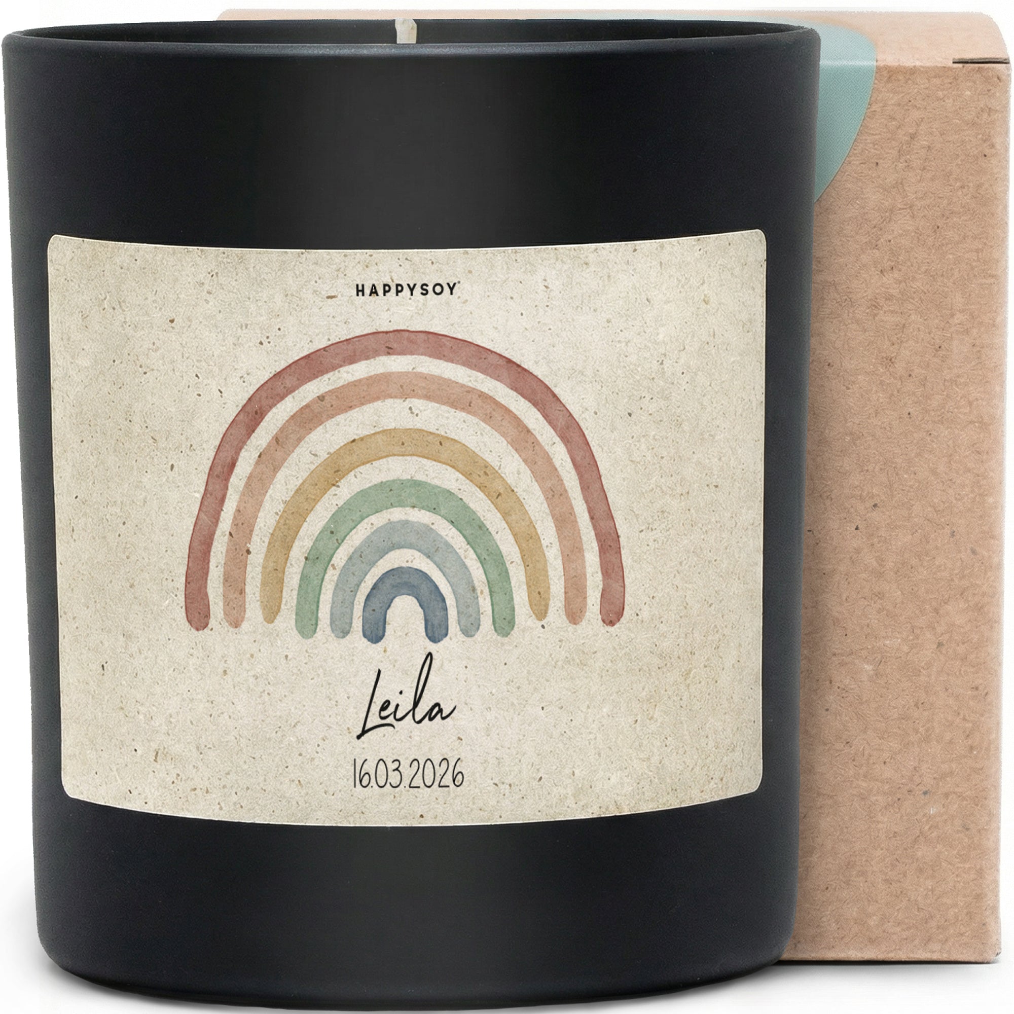 Personalisierte Duftkerze mit Namen und Datum – persönliches Geschenk, liebevolle Aufmerksamkeit, Kerze im Glas mit blumigem Duft - Bild 1