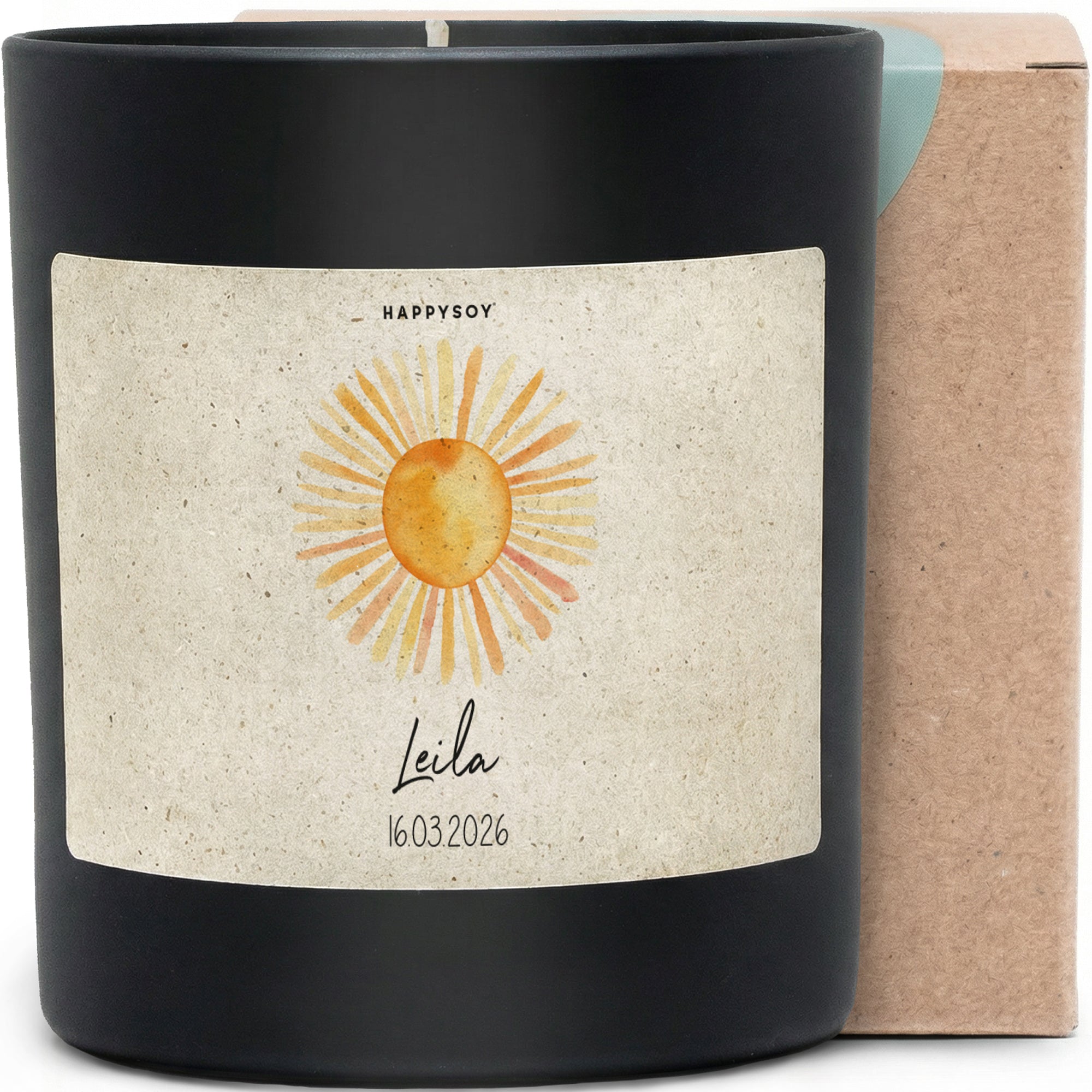 Leila – personalisierte Duftkerze mit Wunschname, persönliche Geschenkidee, Kerze im Glas mit blumigem Duft - Bild 1