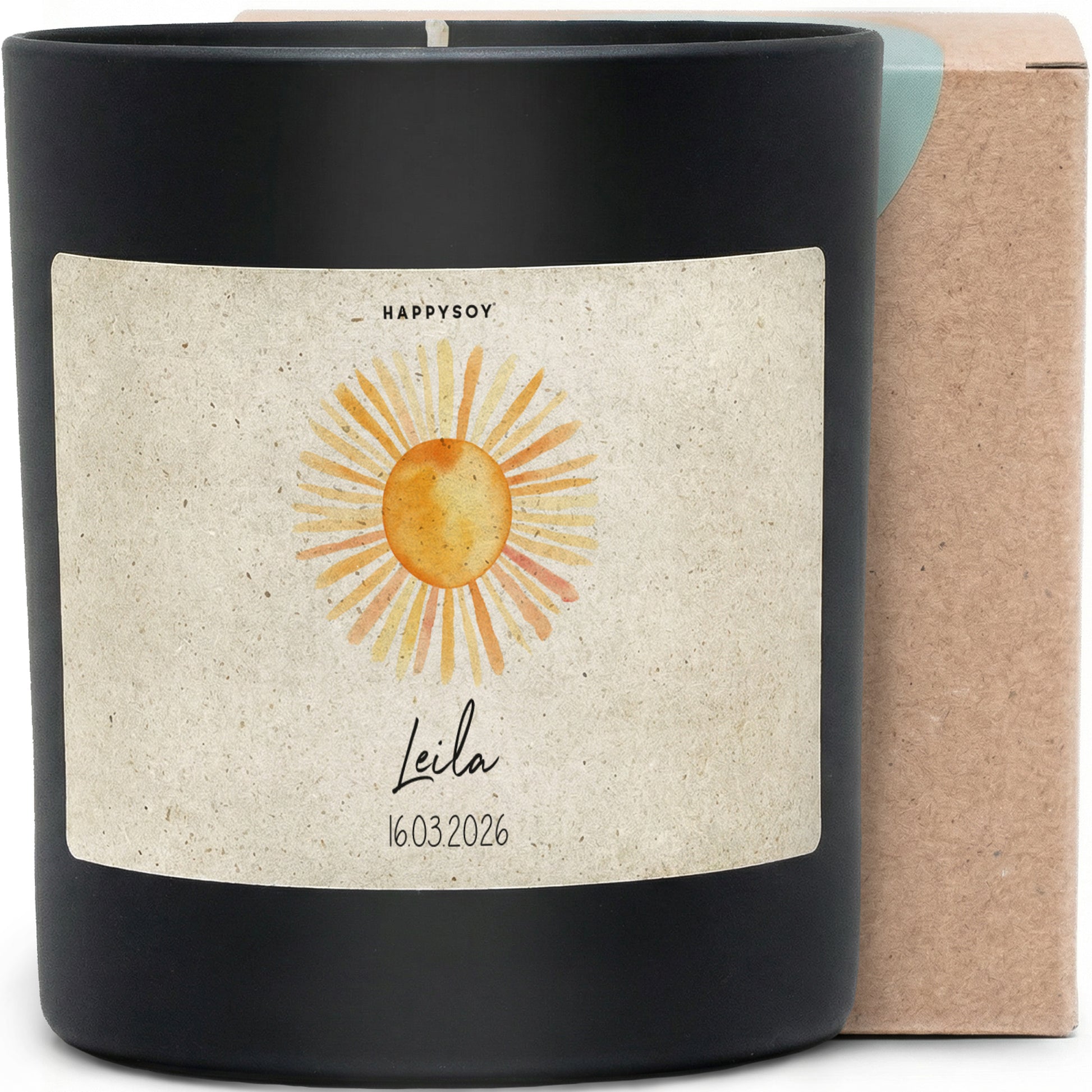 Leila – personalisierte Duftkerze mit Wunschname, persönliche Geschenkidee, Kerze im Glas mit blumigem Duft - Bild 1