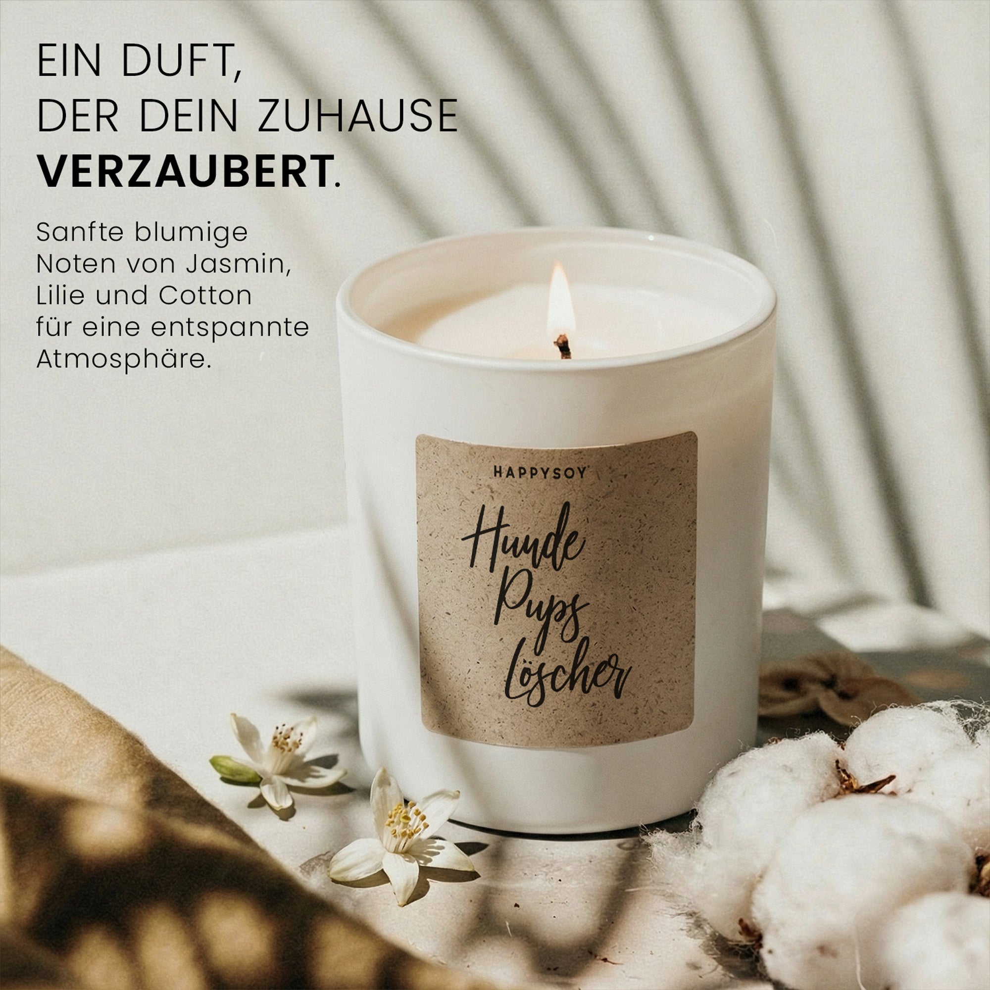 Hunde Pups Löscher - Duftkerze mit Spruch als lustige Geschenkidee für Hundebesitzer, Hundeliebhaber, blumiger Duft, Kerze im Glas - Bild 2