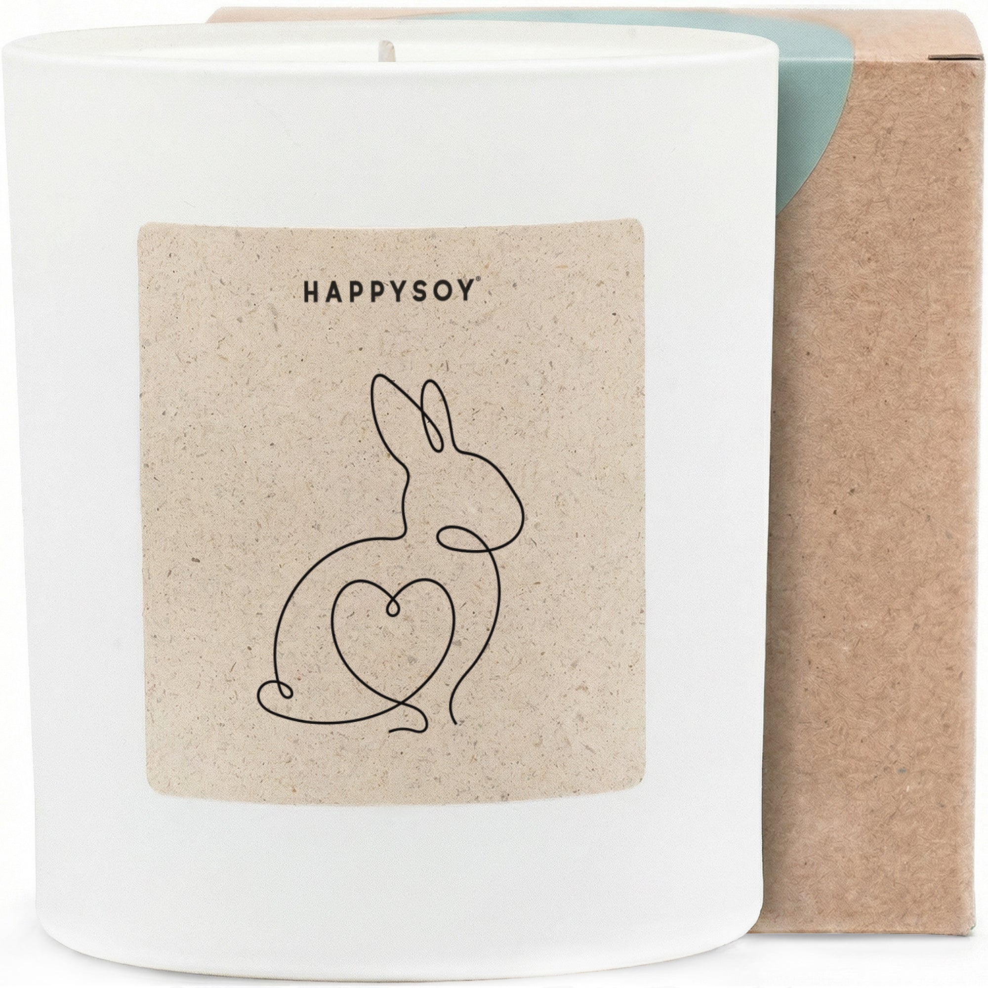 Hasenmotiv - Duftkerze im Glas mit Spruch als liebevolles Geschenk für Ostern, Frühlingsgruß, für Freundin und Familie, blumiger Duft, besondere Aufmerksamkeit - Bild 1