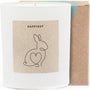 Hasenmotiv - Duftkerze im Glas mit Spruch als liebevolles Geschenk für Ostern, Frühlingsgruß, für Freundin und Familie, blumiger Duft, besondere Aufmerksamkeit - Bild 1