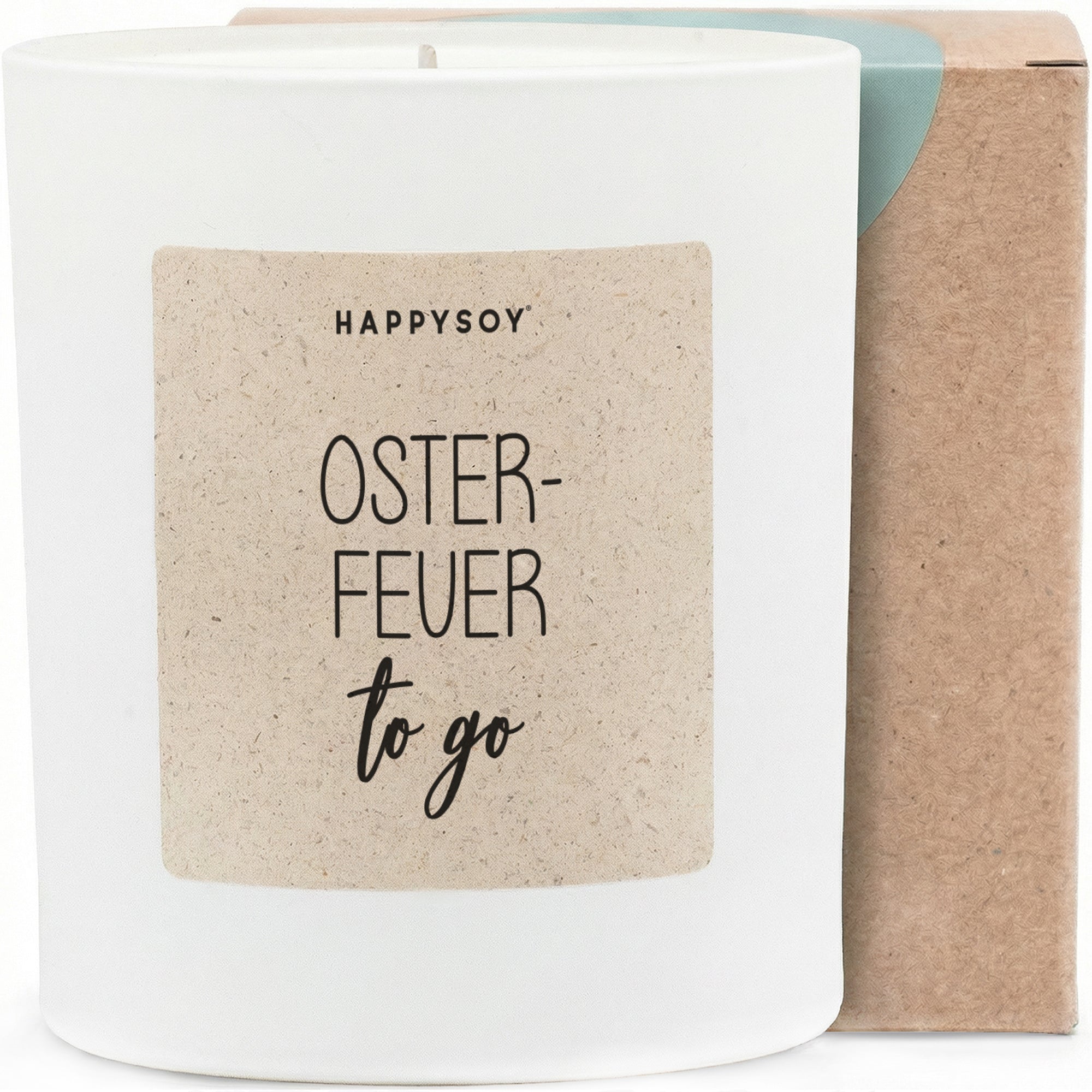 Osterfeuer to go - Duftkerze mit Spruch als Geschenk zu Ostern, liebevolle Aufmerksamkeit, blumiger Duft, Kerze im Glas - Bild 1