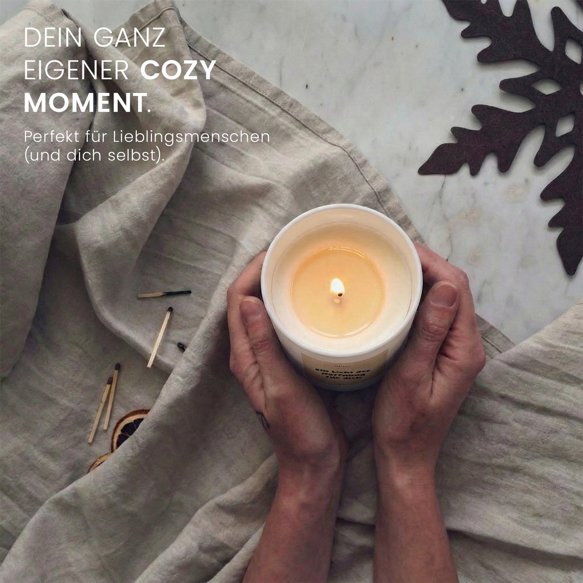 Für dich ein Licht der Hoffnung - Duftkerze mit Spruch als Geschenk zur Aufmunterung, liebevolle Kerze im Glas mit blumigem Duft für Freundin, Mama, Schwester - Bild 8