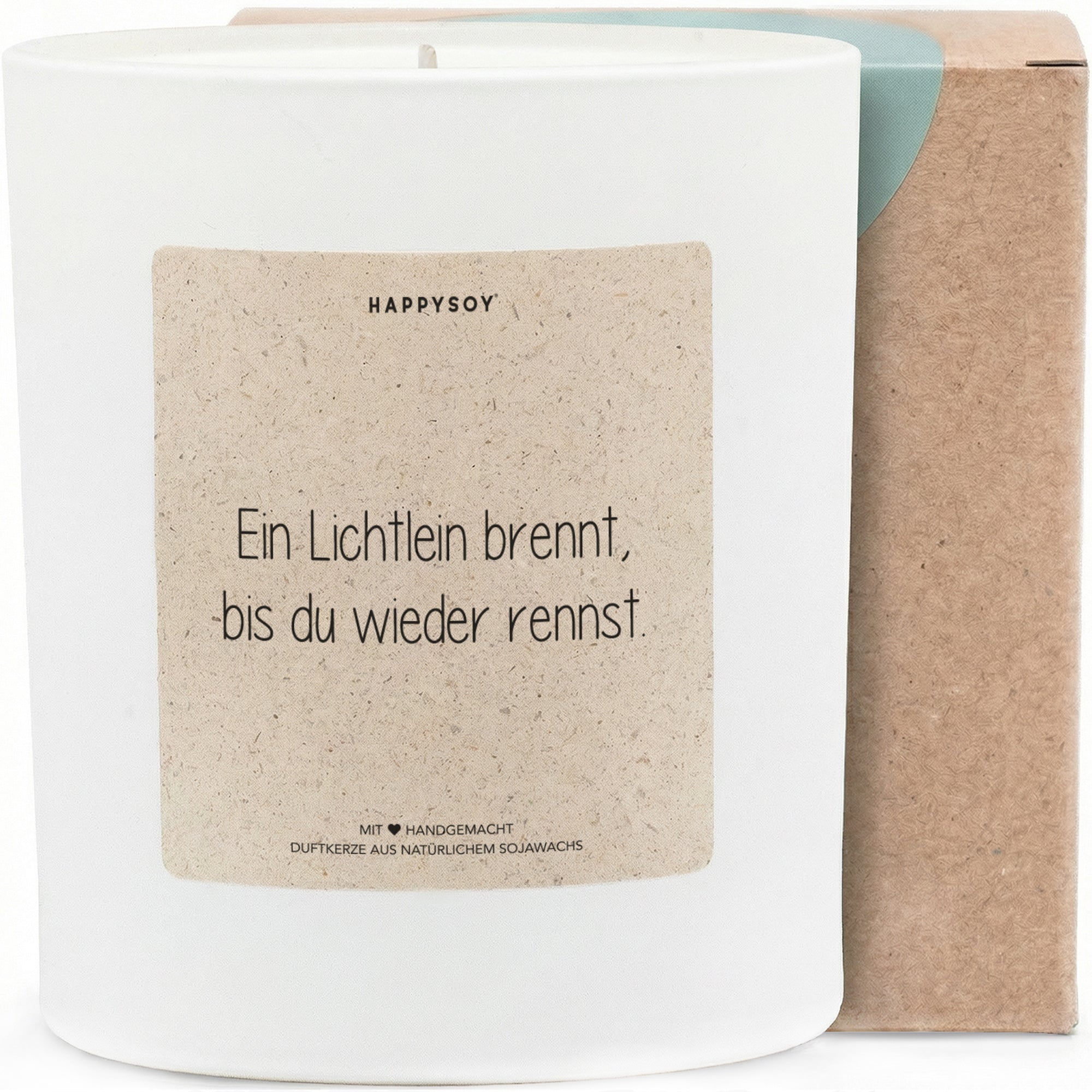 Ein Lichtlein brennt, bis du wieder rennst - Duftkerze mit Spruch als Geschenk zur Aufmunterung, Trostgeschenk für Freundin, Kerze im Glas, blumiger Duft - Bild 1