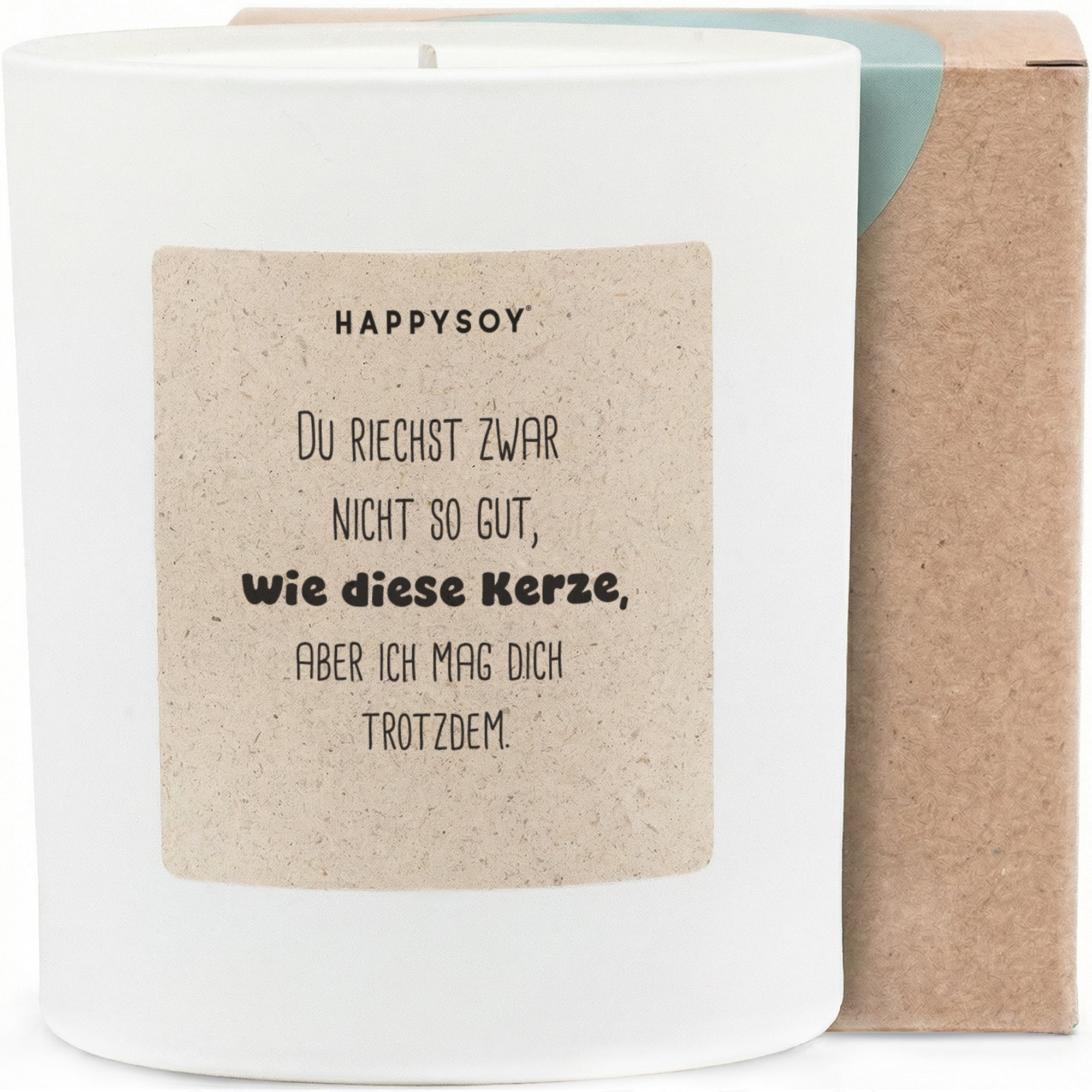 Du riechst zwar nicht so gut wie diese Kerze, aber ich mag dich trotzdem - Duftkerze mit Spruch als Geschenk für Freundin, Freund, lustige Geschenkidee mit blumigem Duft, Kerze im Glas - Bild 1