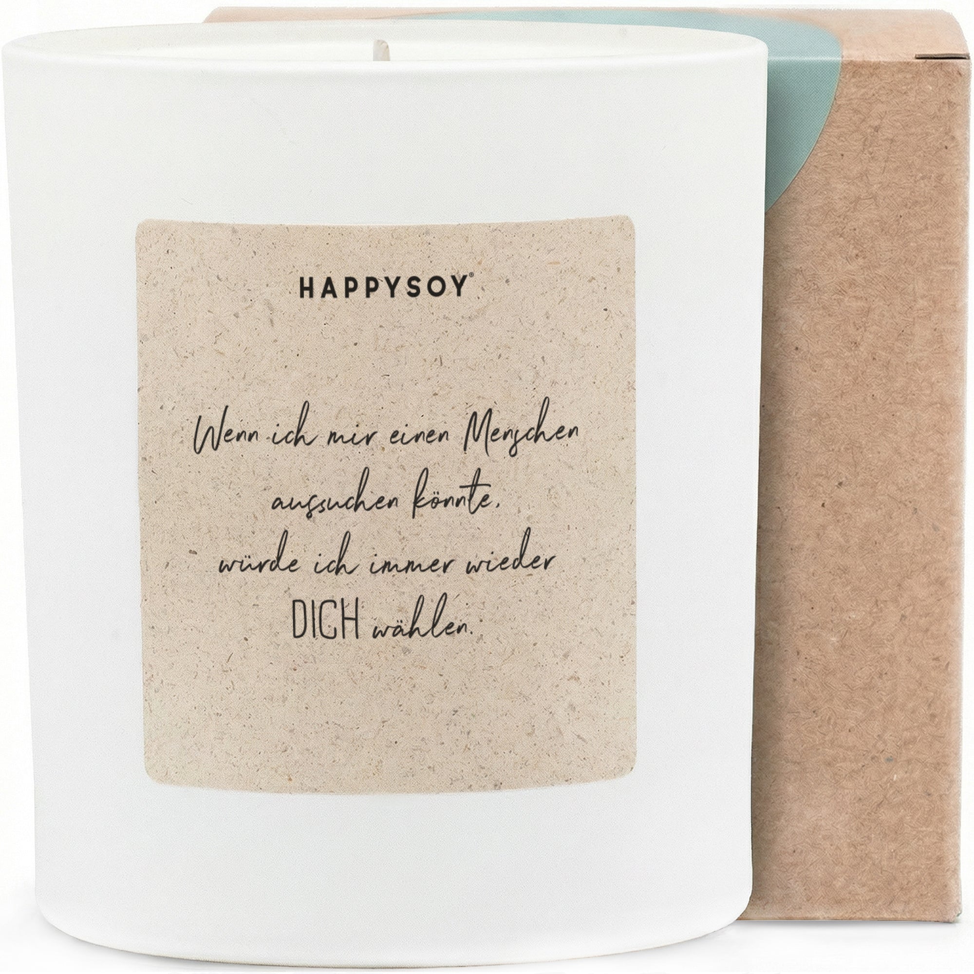 Wenn ich mir einen Menschen wählen könnte, würde ich immer wieder Dich wählen - Duftkerze mit Spruch als Geschenk für Liebe, Partnerin, Freundin, Kerze im Glas - Bild 1