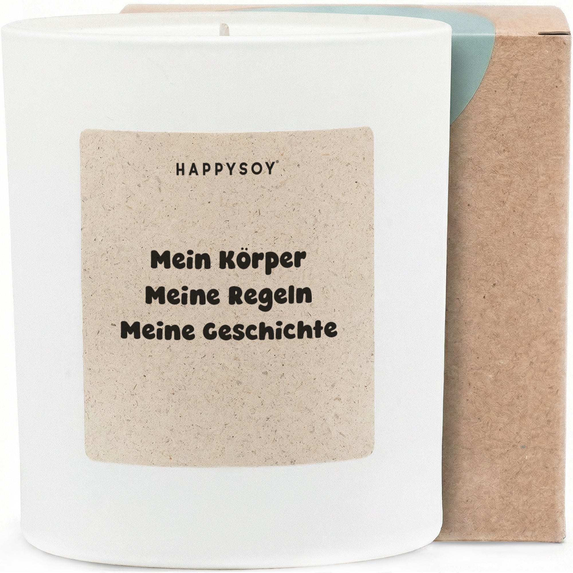 Mein Körper Meine Regeln Meine Geschichte - Duftkerze mit Spruch als Geschenk zur Aufmunterung, liebevolle Geschenkidee für Frauen, beste Freundin, Kerze im Glas mit blumigem Duft - Bild 1