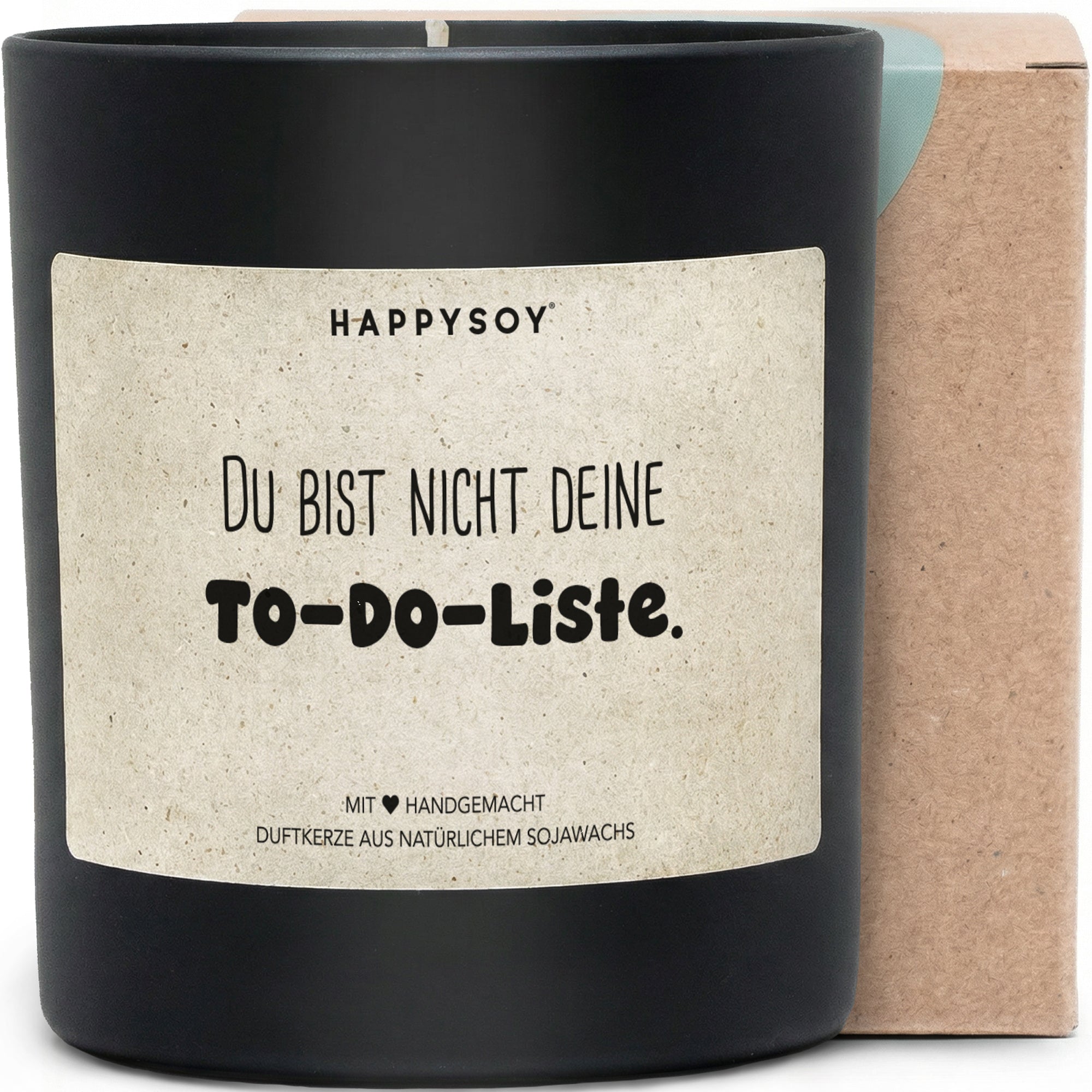 Du bist nicht deine To-Do-Liste - Duftkerze mit Spruch als Geschenk zur Aufmunterung für Kollegin, beste Freundin, liebevolle Kerze im Glas mit blumigem Duft - Bild 1