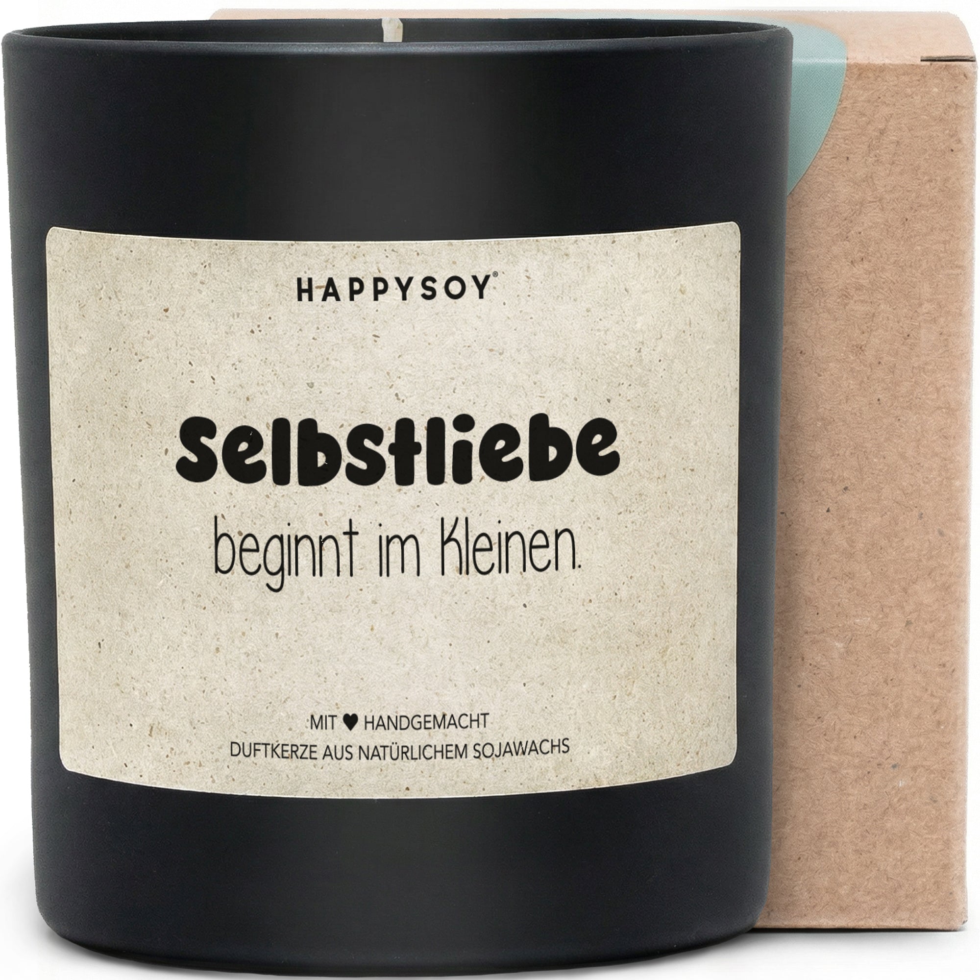 Selbstliebe beginnt im Kleinen - Duftkerze mit Spruch als liebevolles Geschenk zur Aufmunterung, für Freundin, Schwester, besondere Frauen, Kerze im Glas, blumiger Duft - Bild 1