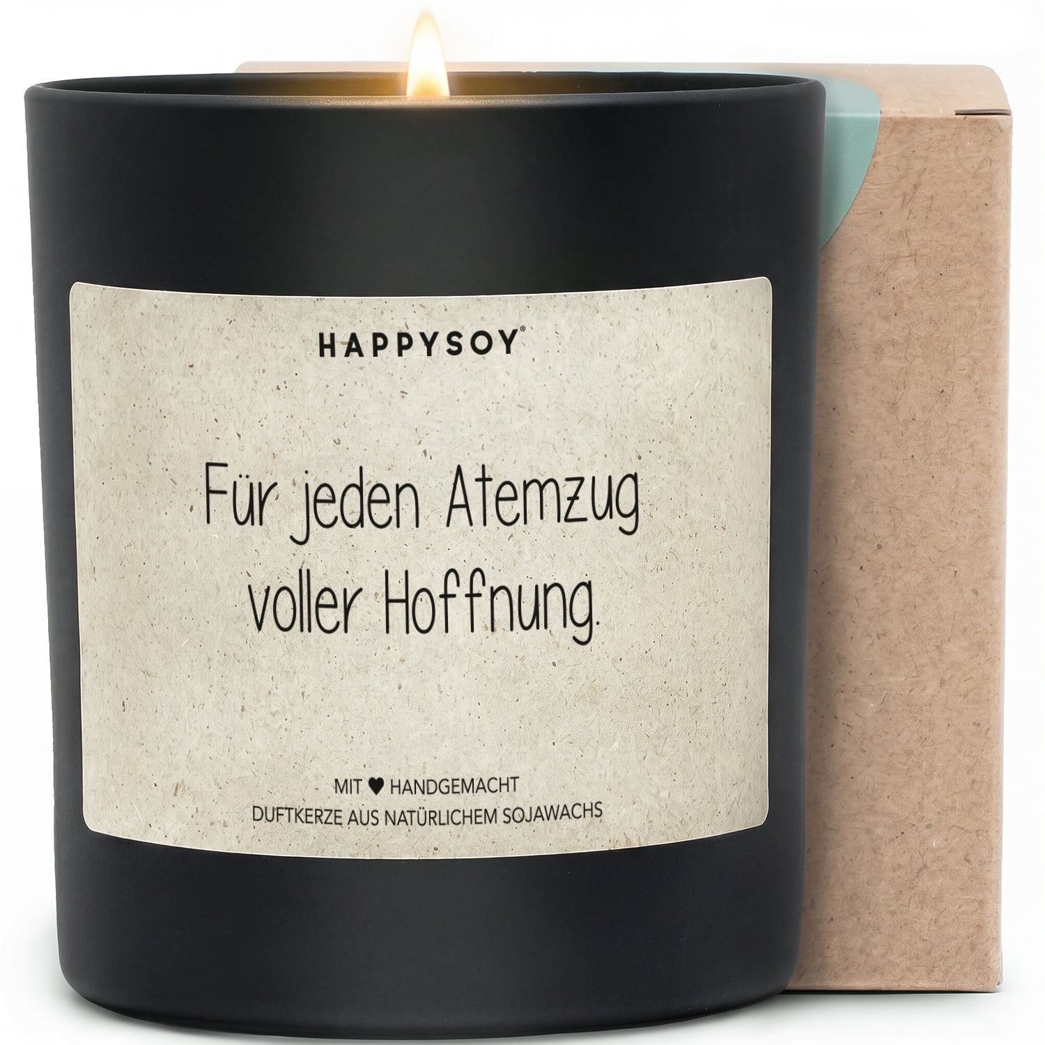 Für jeden Atemzug voller Hoffnung - Duftkerze mit Spruch als Geschenk zur Aufmunterung, Trostgeschenk für Freundin, liebevolle Kerze im Glas mit blumigem Duft - Bild 1