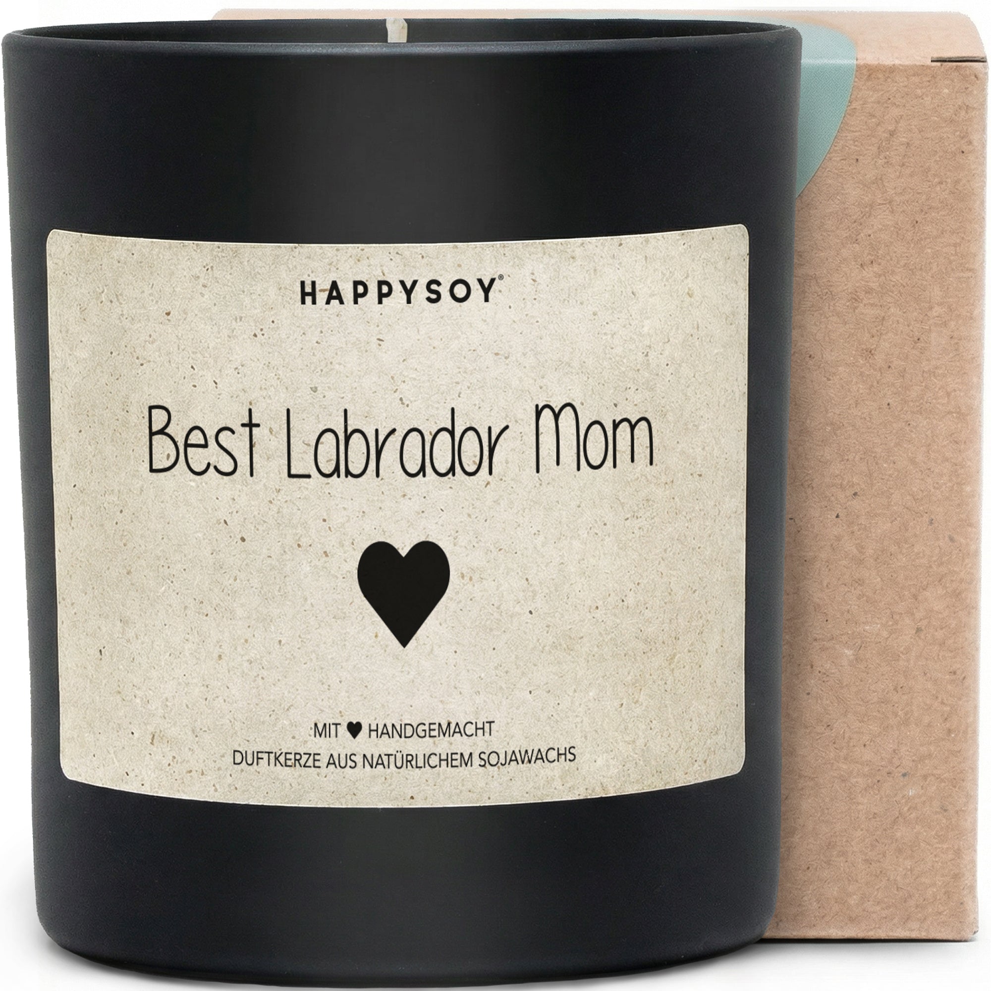 Best Labrador Mom - Duftkerze mit Spruch als Geschenk für Hundemama, Muttertag, Geburtstag, liebevolle Geschenkidee für Labrador-Besitzerinnen, Kerze im Glas mit blumigem Duft - Bild 1