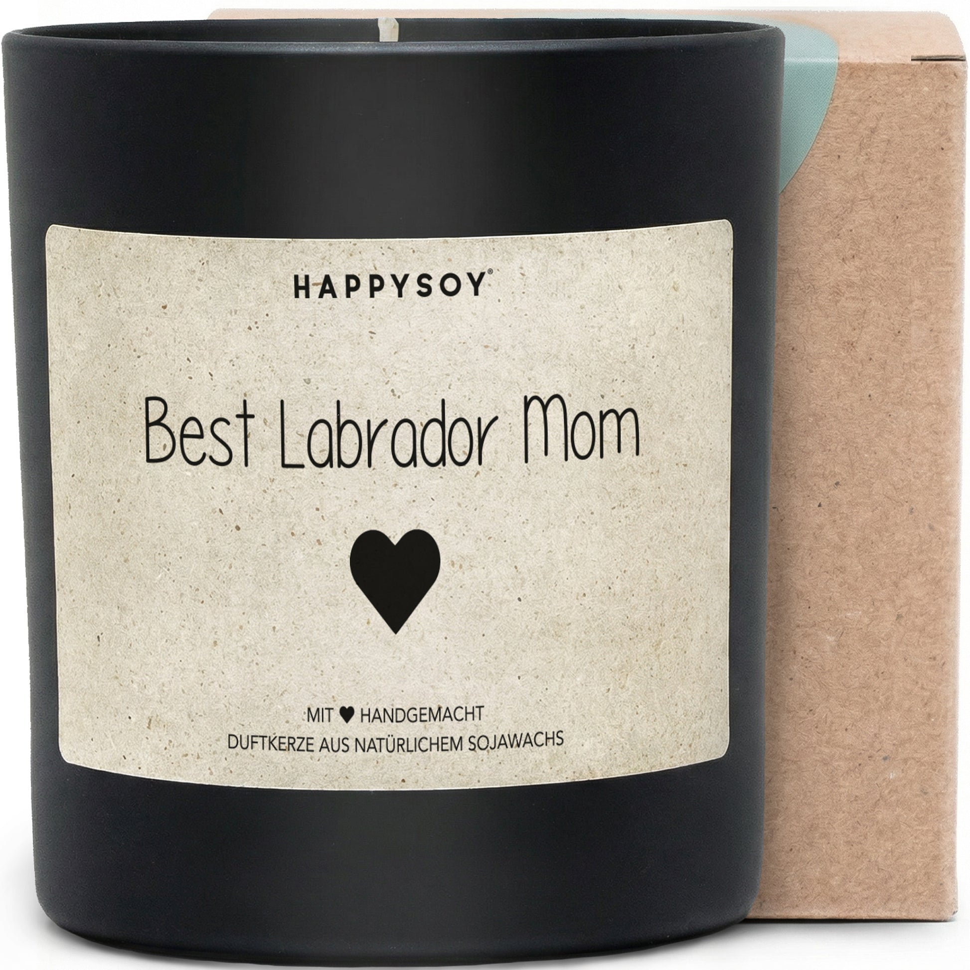 Best Labrador Mom - Duftkerze mit Spruch als Geschenk für Hundemama, Muttertag, Geburtstag, liebevolle Geschenkidee für Labrador-Besitzerinnen, Kerze im Glas mit blumigem Duft - Bild 1
