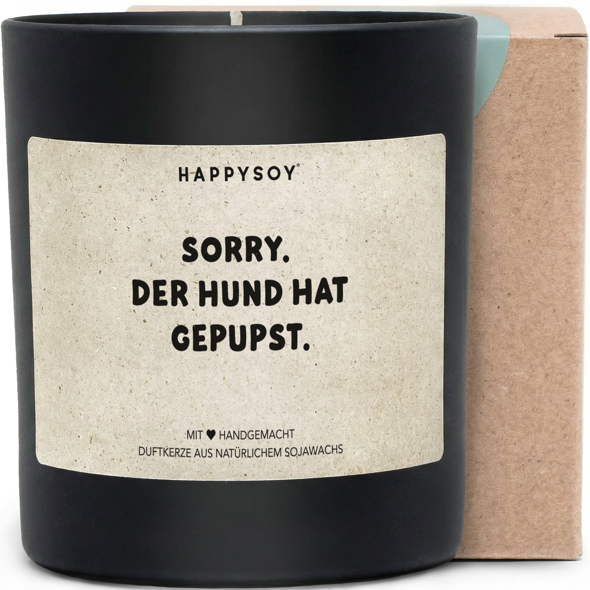 Sorry der Hund hat gepupst - Duftkerze mit Spruch als lustige Geschenkidee für Hundebesitzer, Freunde, Kerze im Glas mit blumigem Duft - Bild 1