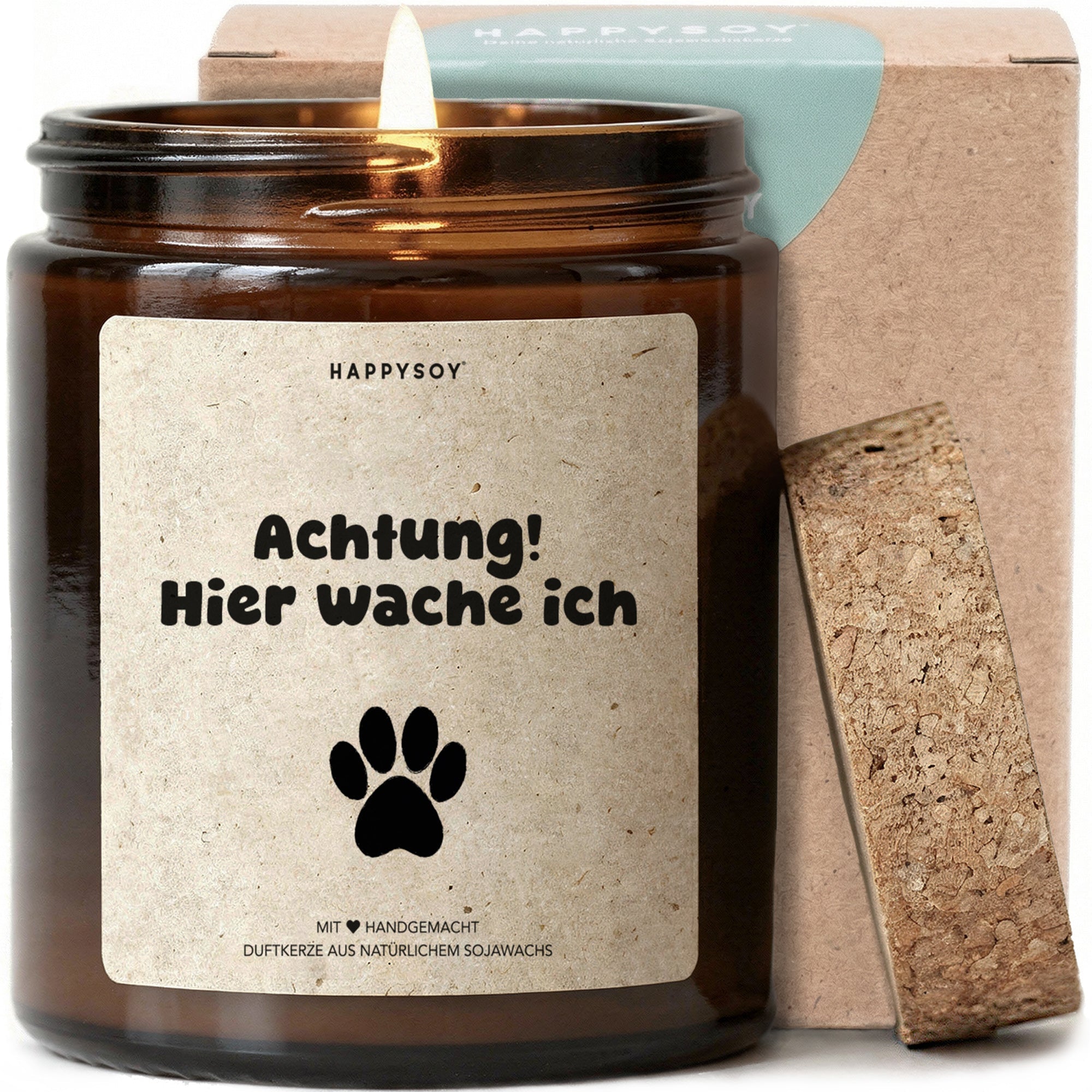 Duftkerze - Achtung! Hier wache ich - Happysoy®