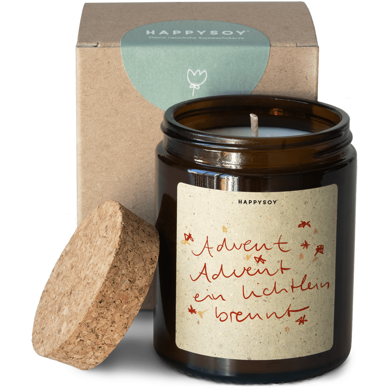 Duftkerze - Advent Advent ein Lichtlein brennt - Happysoy®