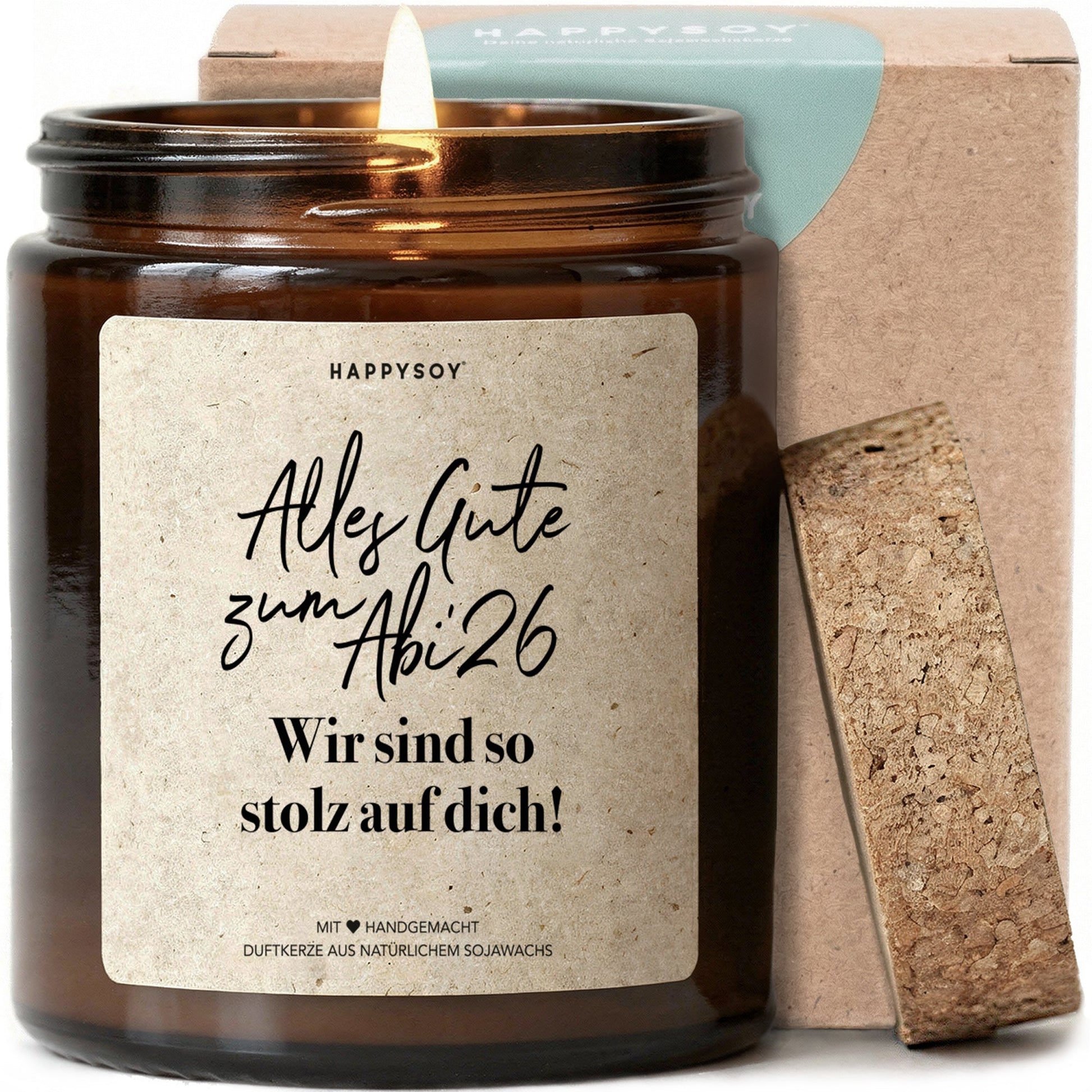 Duftkerze - Alles Gute zum Abi 2026! Wir sind so stolz auf dich! - Happysoy®