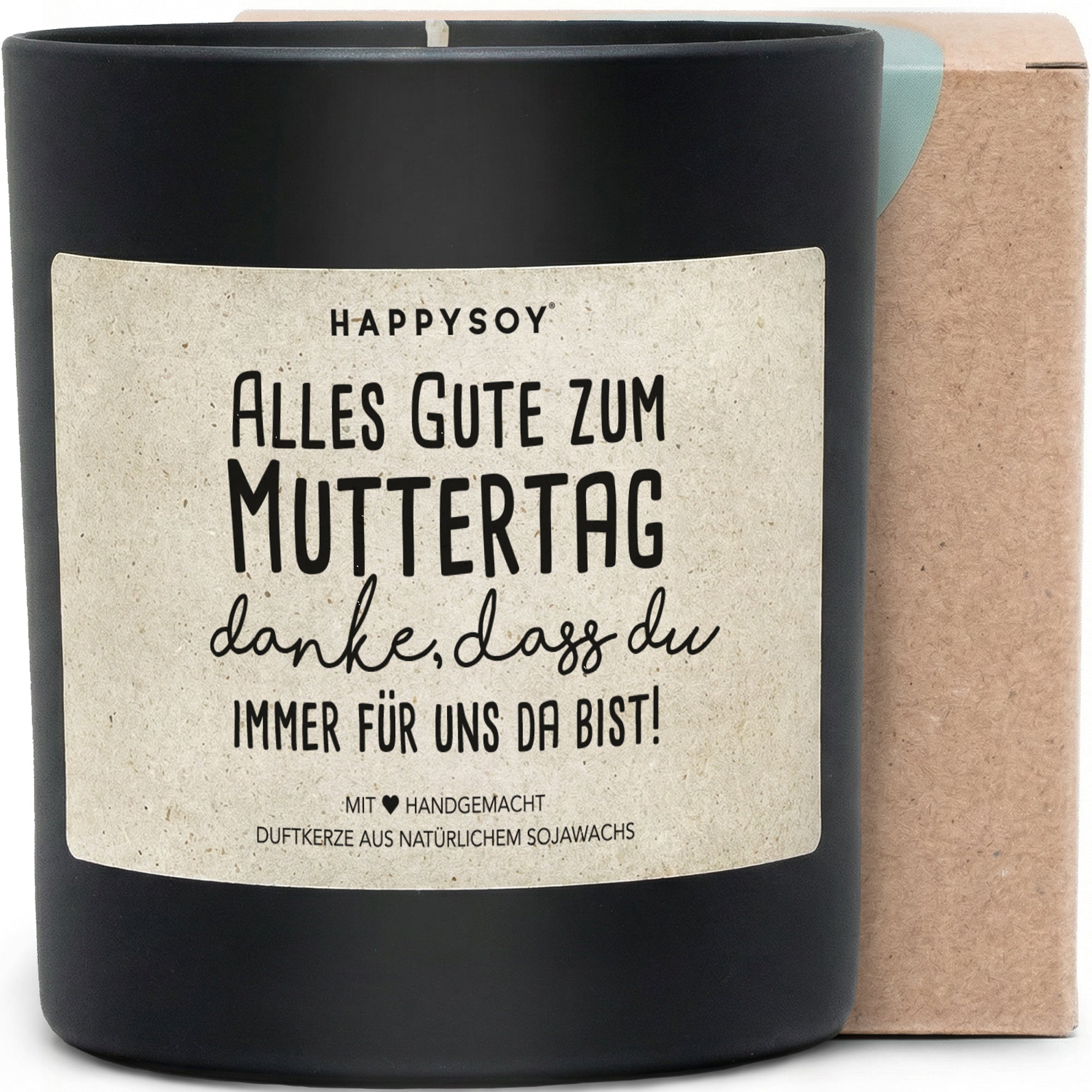 Duftkerze - Alles Gute zum Muttertag Danke, dass Du immer für uns da bist! - Happysoy®
