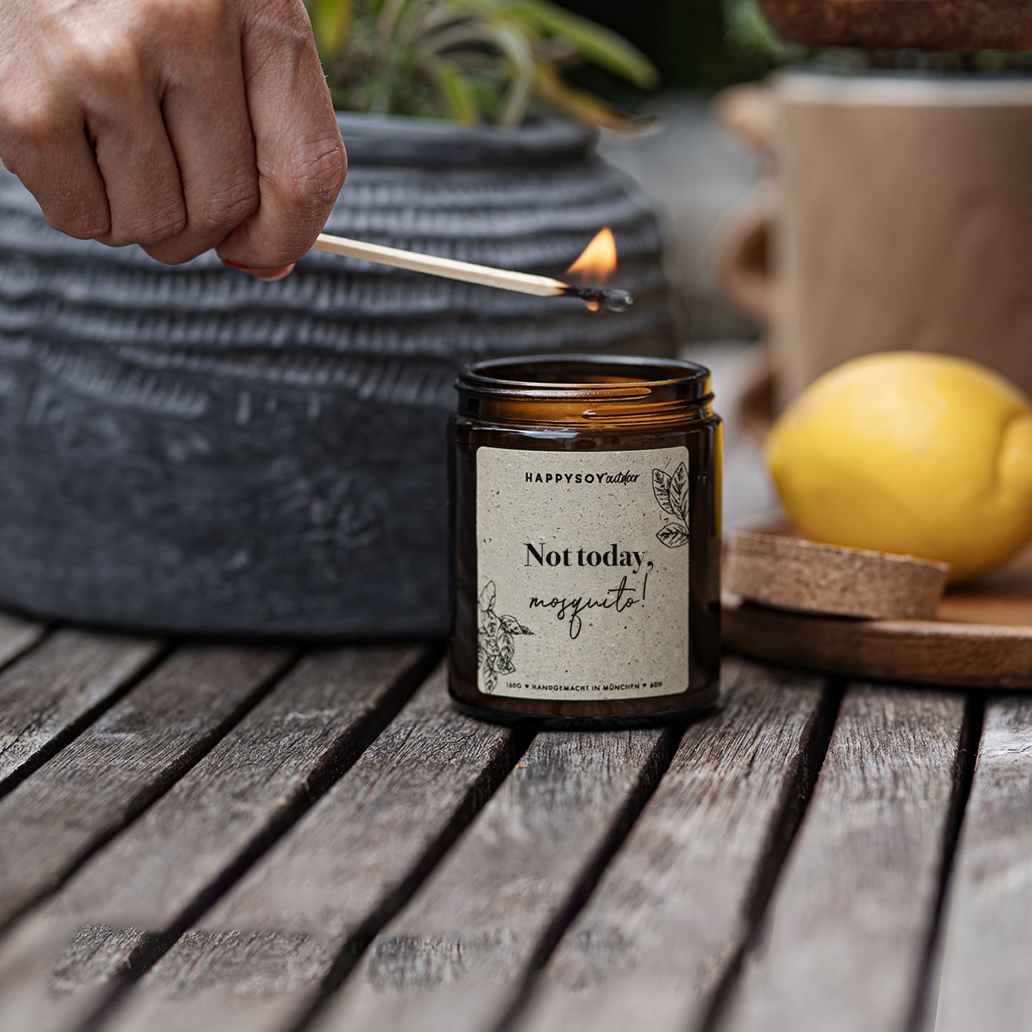 Duftkerze - Citronella "Not today, mosquito!" - Happysoy®