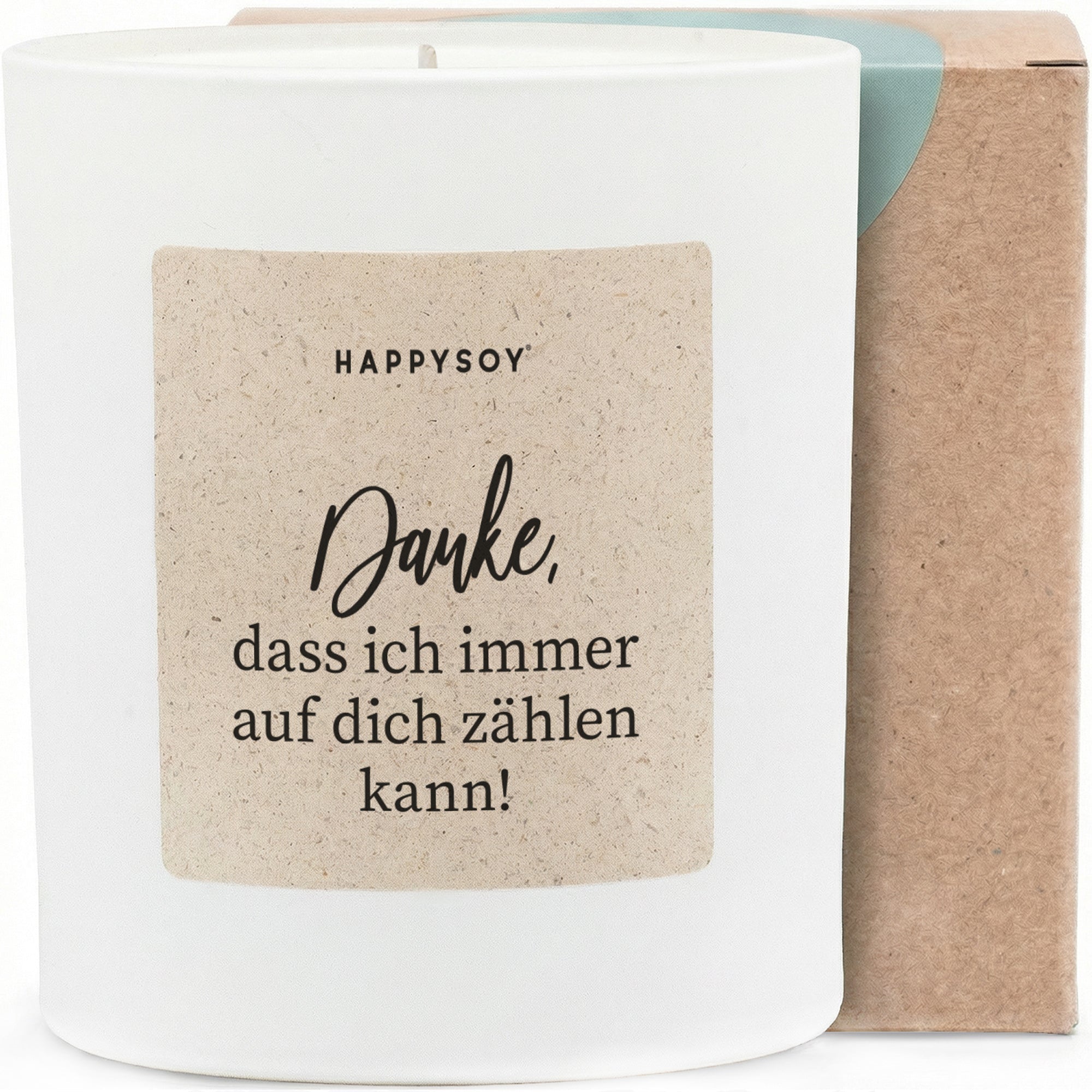 Duftkerze - Danke, dass ich immer auf dich zählen kann. - Happysoy®