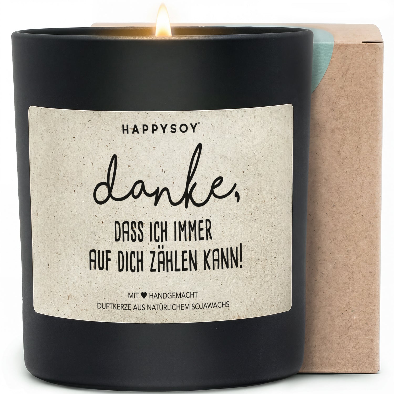 Duftkerze - Danke, dass ich immer auf dich zählen kann! - Happysoy®