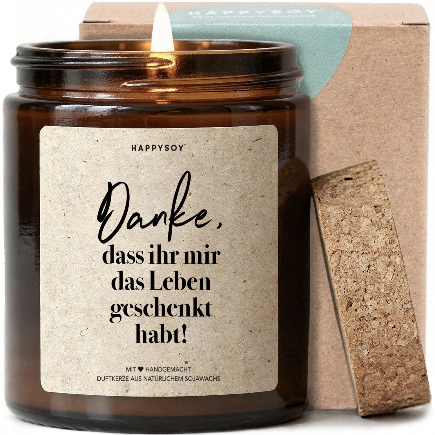 Duftkerze - Danke, dass ihr mir das Leben geschenkt habt - Happysoy®