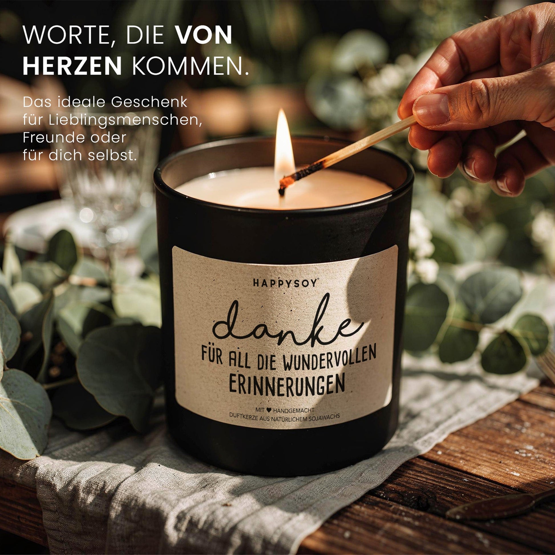 Duftkerze - Danke für all die wundervollen Erinnerungen - Happysoy®