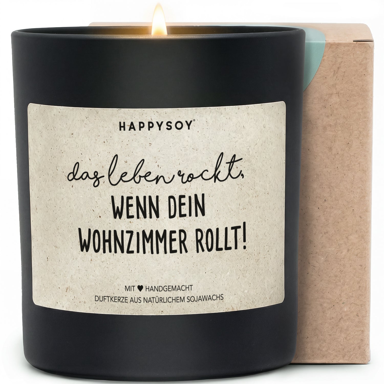 Duftkerze - Das Leben rockt, wenn dein Wohnzimmer rollt! - Happysoy®