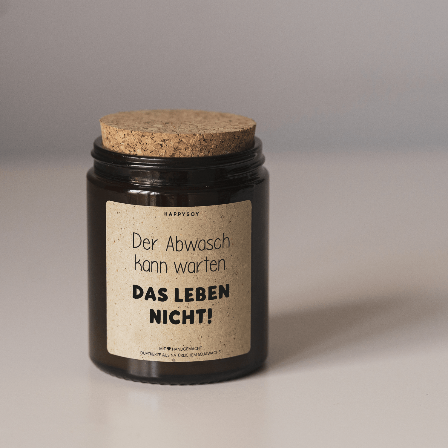 Duftkerze - Der Abwasch kann warten - das Leben nicht! - Happysoy®