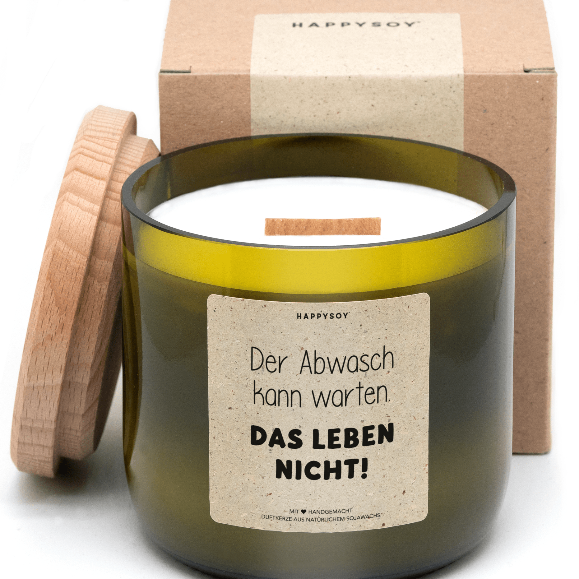 Duftkerze - Der Abwasch kann warten - das Leben nicht! - Happysoy®