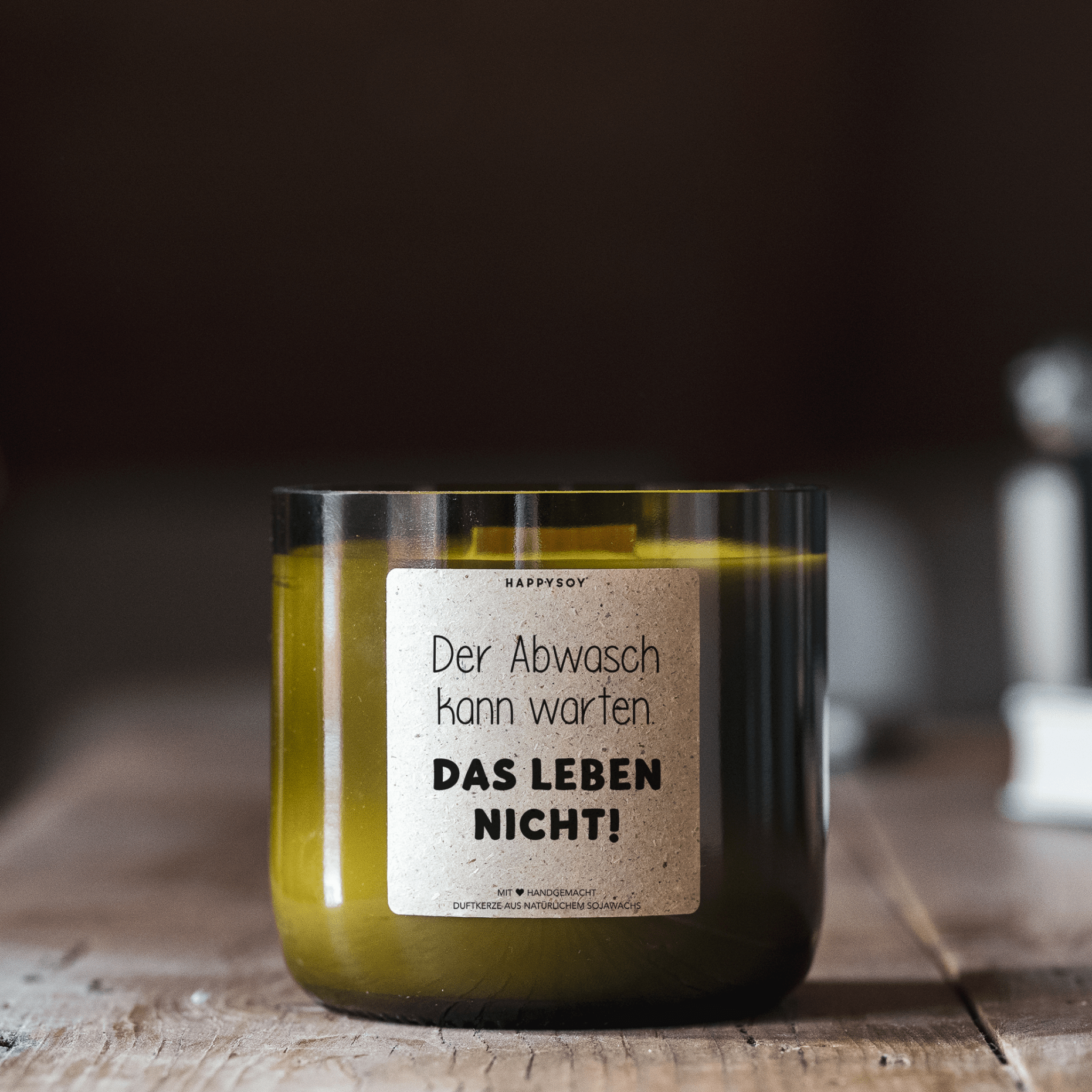 Duftkerze - Der Abwasch kann warten - das Leben nicht! - Happysoy®