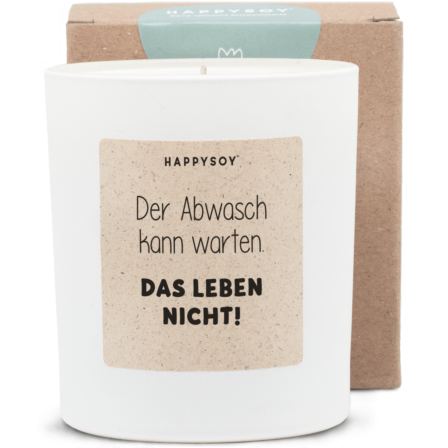 Duftkerze - Der Abwasch kann warten - das Leben nicht! - Happysoy®