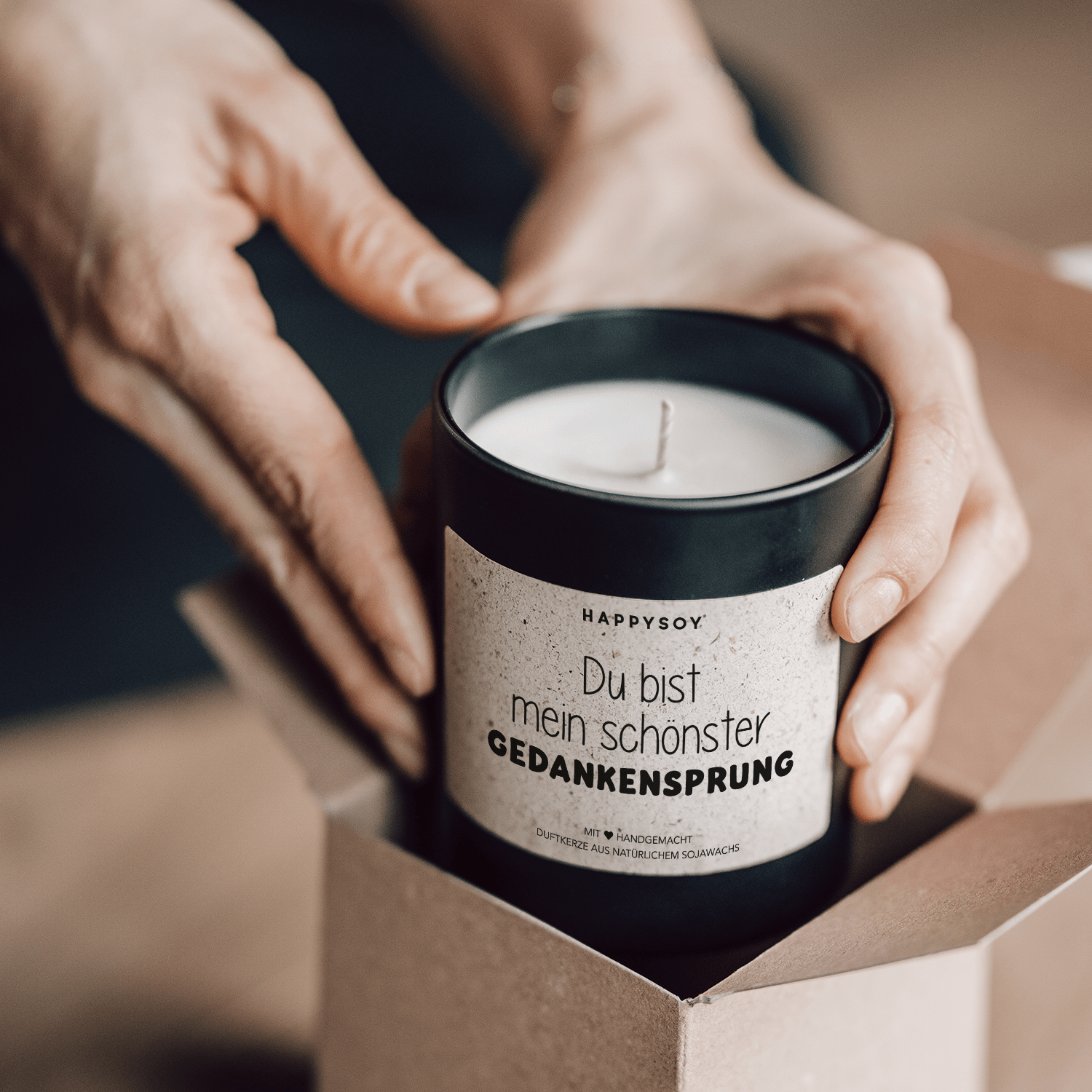 Duftkerze - Du bist mein schönster Gedankensprung - Happysoy®
