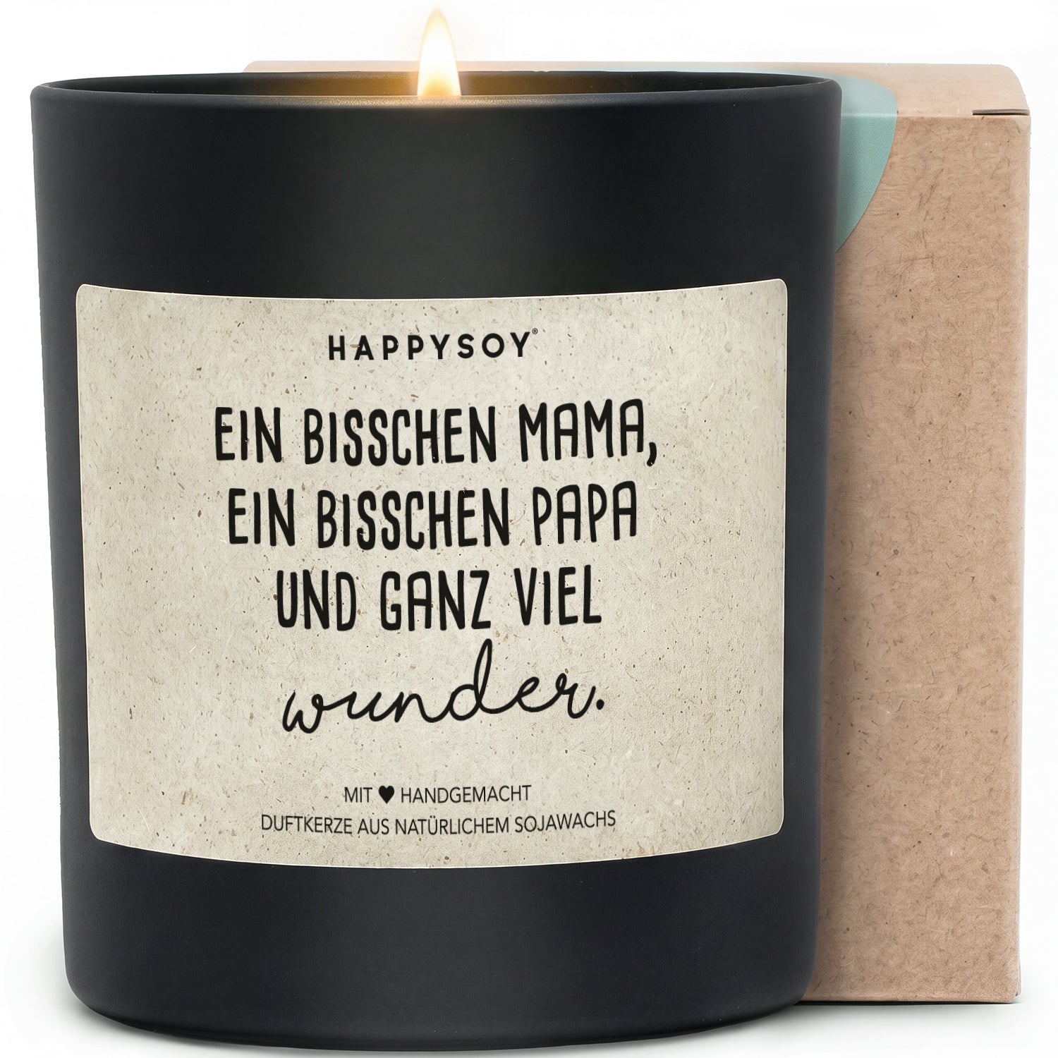 Duftkerze - Ein bisschen Mama, ein bisschen Papa und ganz viel Wunder. - Happysoy®