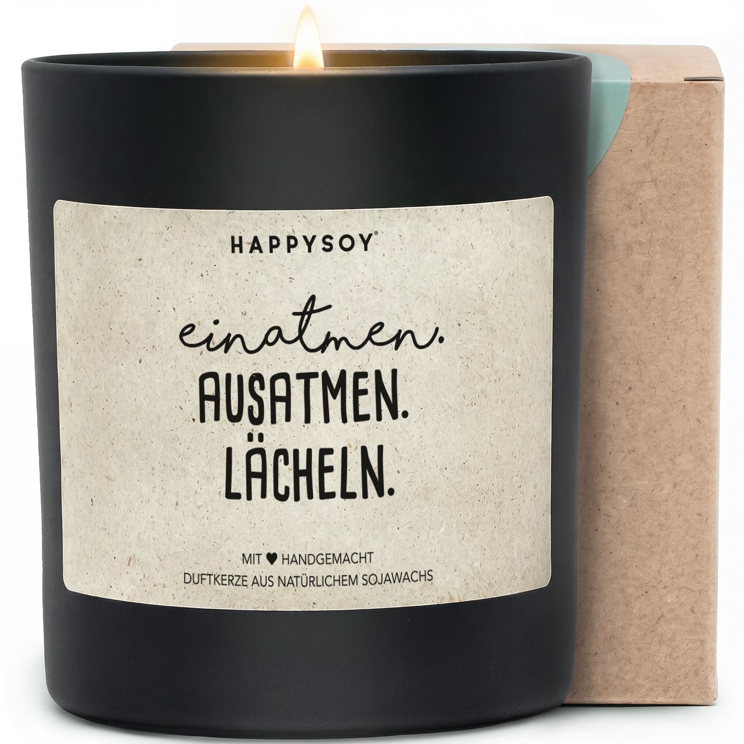 Duftkerze - Einatmen. Ausatmen. Lächeln. - Happysoy®