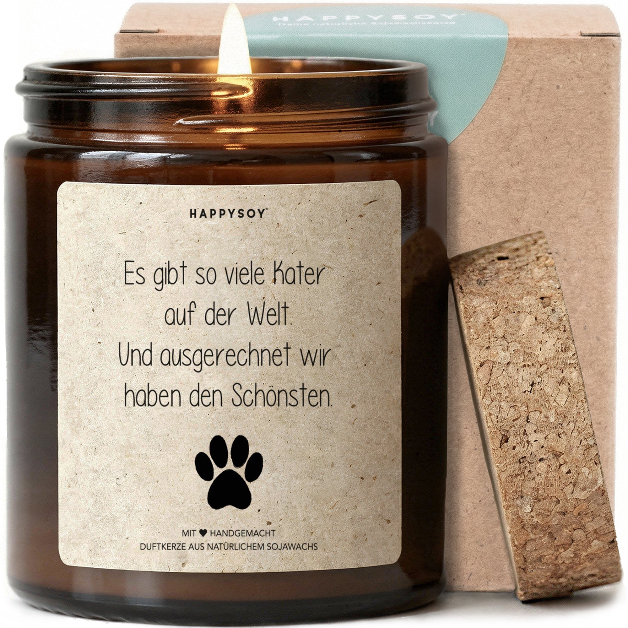 Duftkerze - Es gibt so viele Kater auf der Welt. Und ausgerechnet wir haben den Schönsten. - Happysoy®